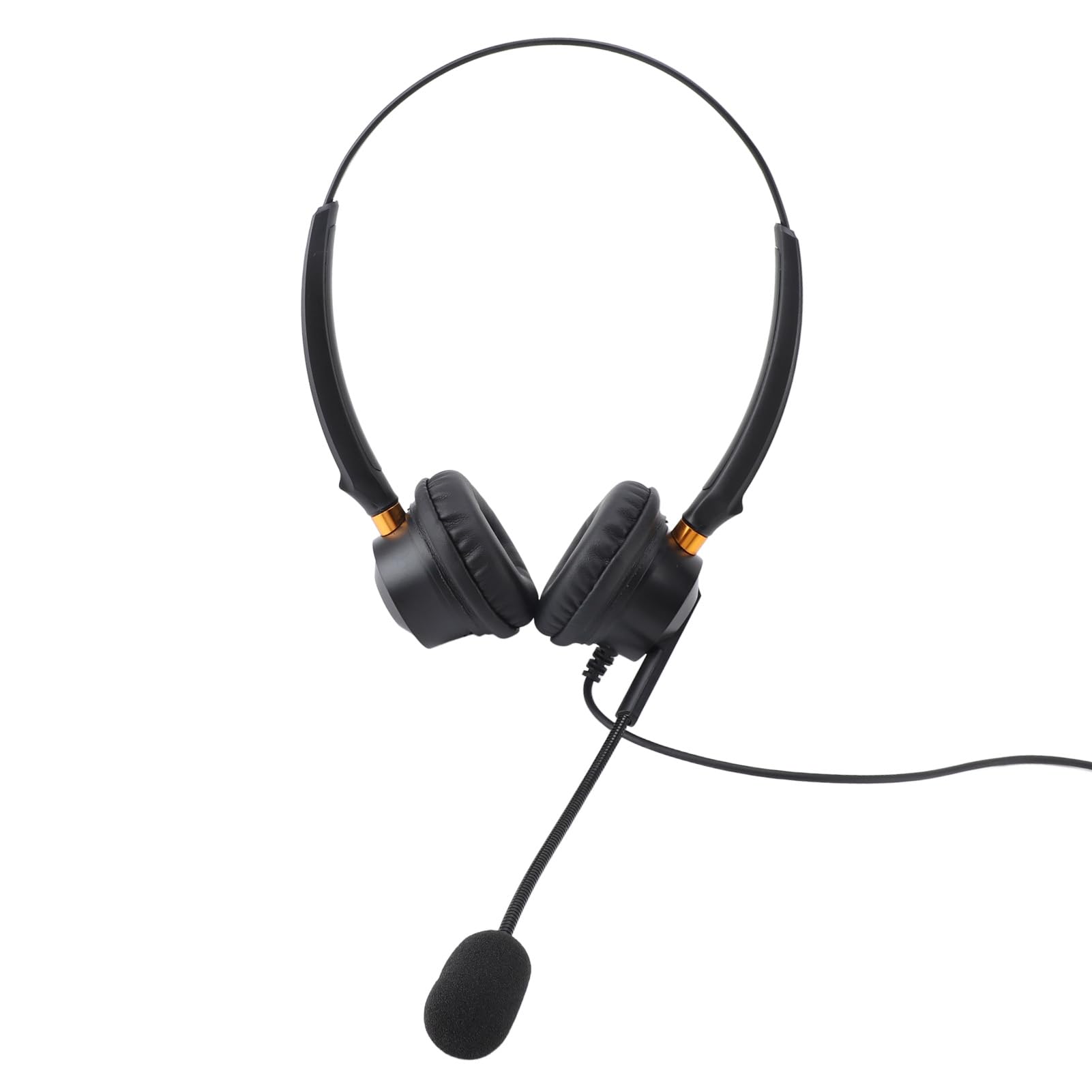 Noise Canceling Call Center Headset with Dual Ear Speaker - Adjustable Volume, Multiple Interfaces for Office Telephone & Computer Use - Comfortable for Long Hours, Ideal for Customer Service & Remote Work