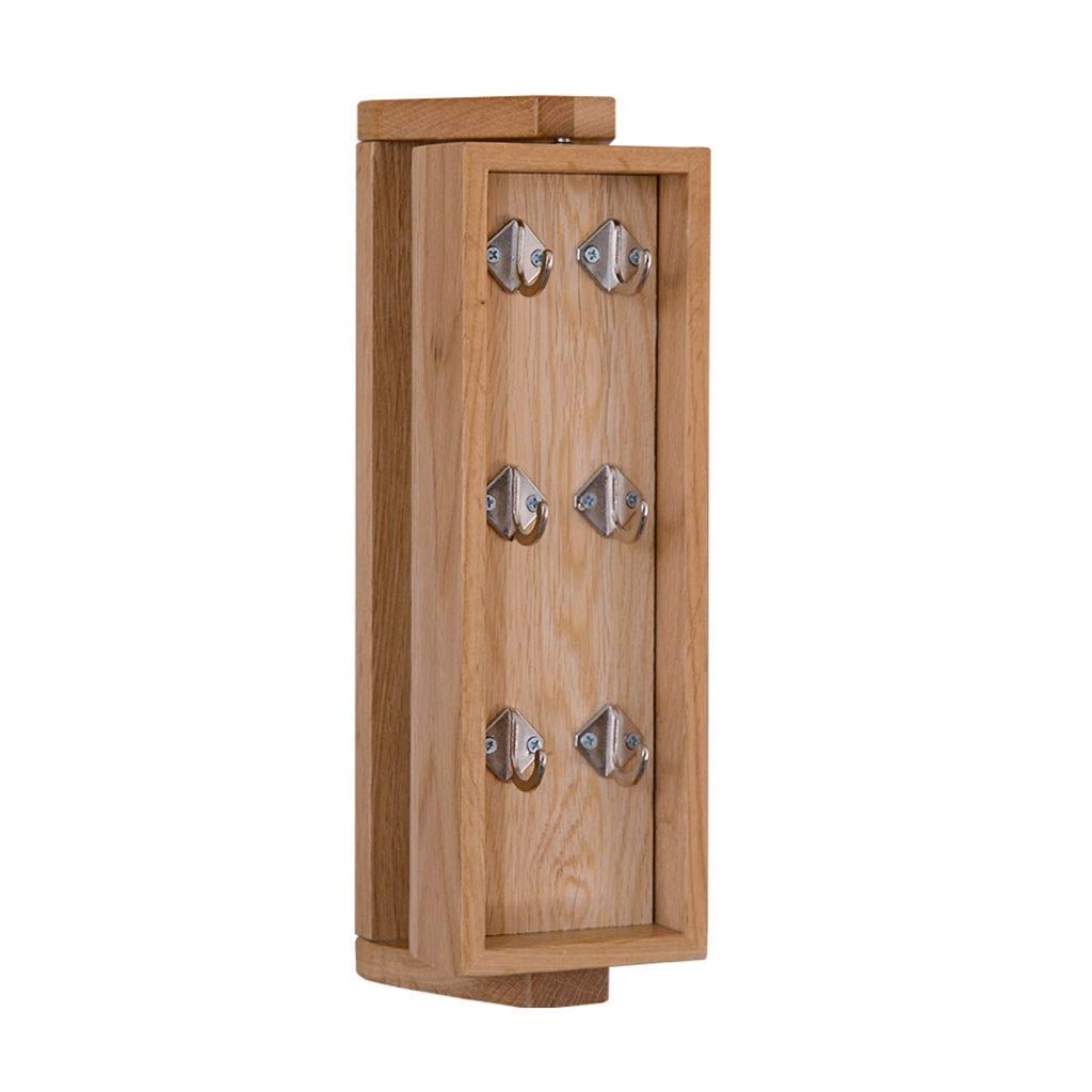 IAOHUO Wall Mounted Coat Rack - Minimalist Rotatable Key Hooks & Storage Box for Entryway, Living Room, Bedroom - Space Saving Wall Organizer for Coats, Hats, Keys & Accessories