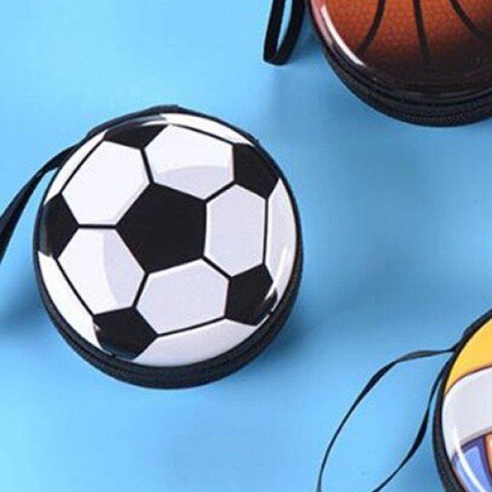 Football & Basketball Coin Purse - Kids Wallet for Boys & Girls, PU Leather Card Holder with Zipper, Compact Billfold Wallet for Cash & Coins - Perfect for School, Sports & Everyday Use