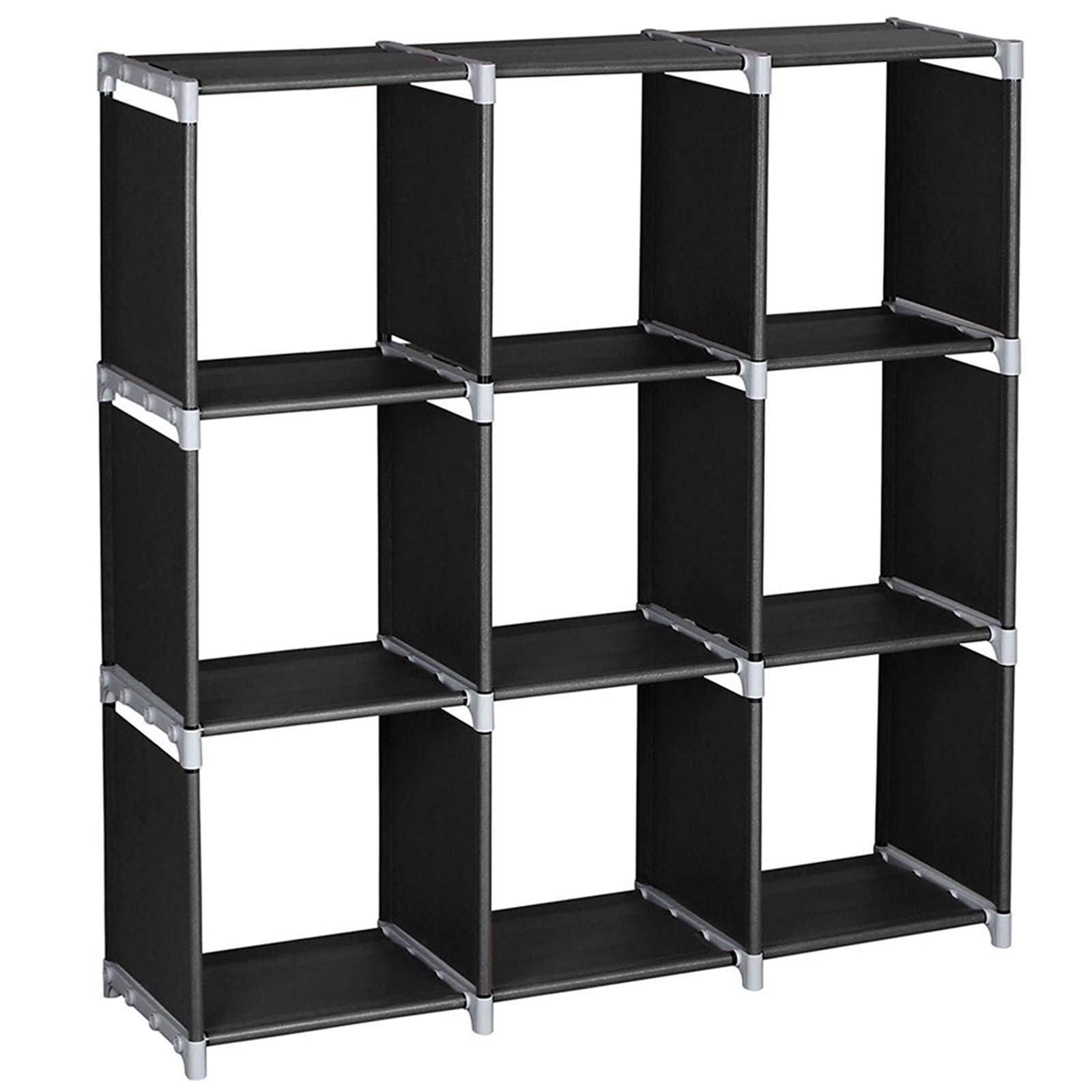 Veegul 9-Cube Storage Organizer - Modular Closet Cabinet, DIY Bookshelf & Shoe Rack for Bedroom, Living Room & Office - Black | Perfect for Home Organization & Small Space Storage Solutions