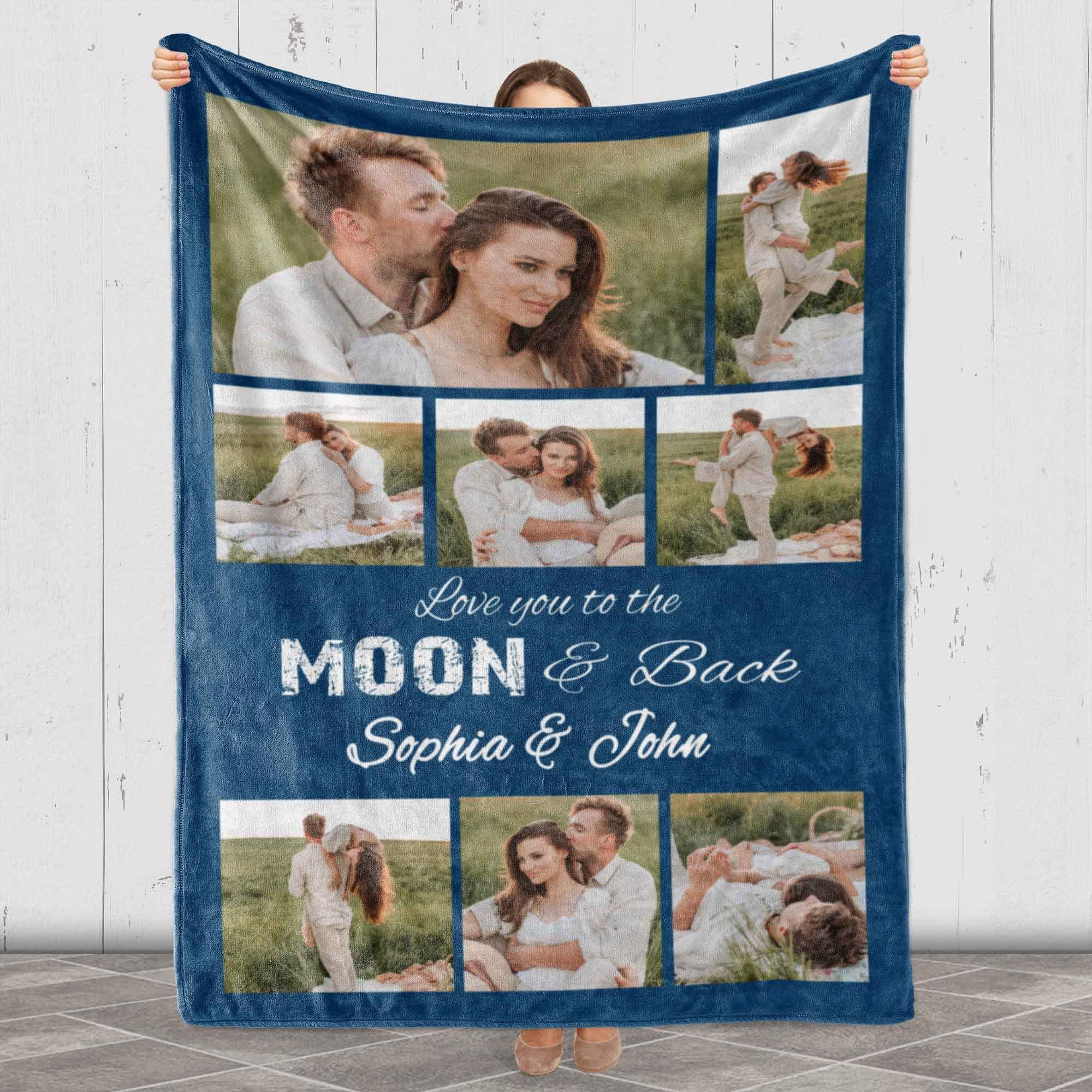 Customized Couple Blanket with Names - Personalized Anniversary Wedding Gift for Couples - Engagement, Christmas & Newlyweds Present - Soft Fleece Throw Blanket for Cuddling, Home Decor & Romantic Gifts - Fast USA Shipping