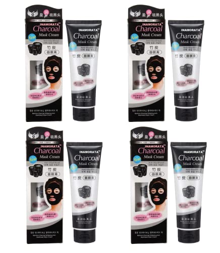 INAMORATA Charcoal Peel Off Face Mask - Deep Cleansing Blackhead & Pimple Remover for Men & Women (4 Pack) | Perfect for Spa Nights & Skincare Routines