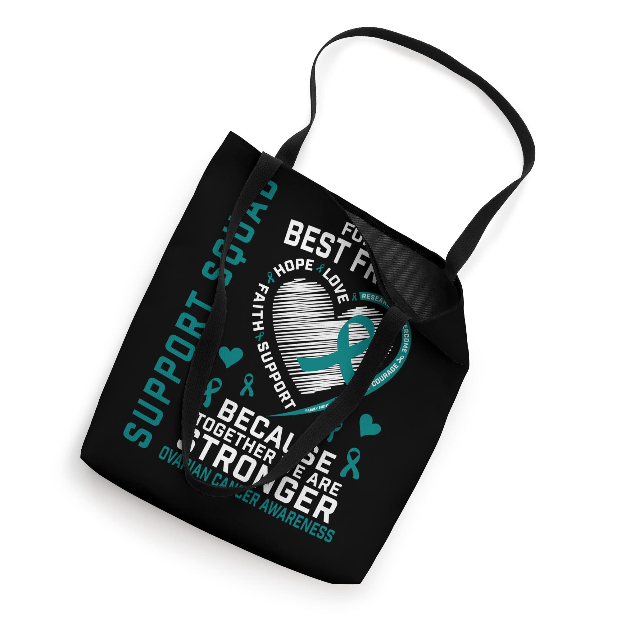 Teal Ovarian Cancer Awareness Tote Bag - Support Women's Health, Best Friend Gift, Reusable Shopping Bag for Daily Use & Charity Events