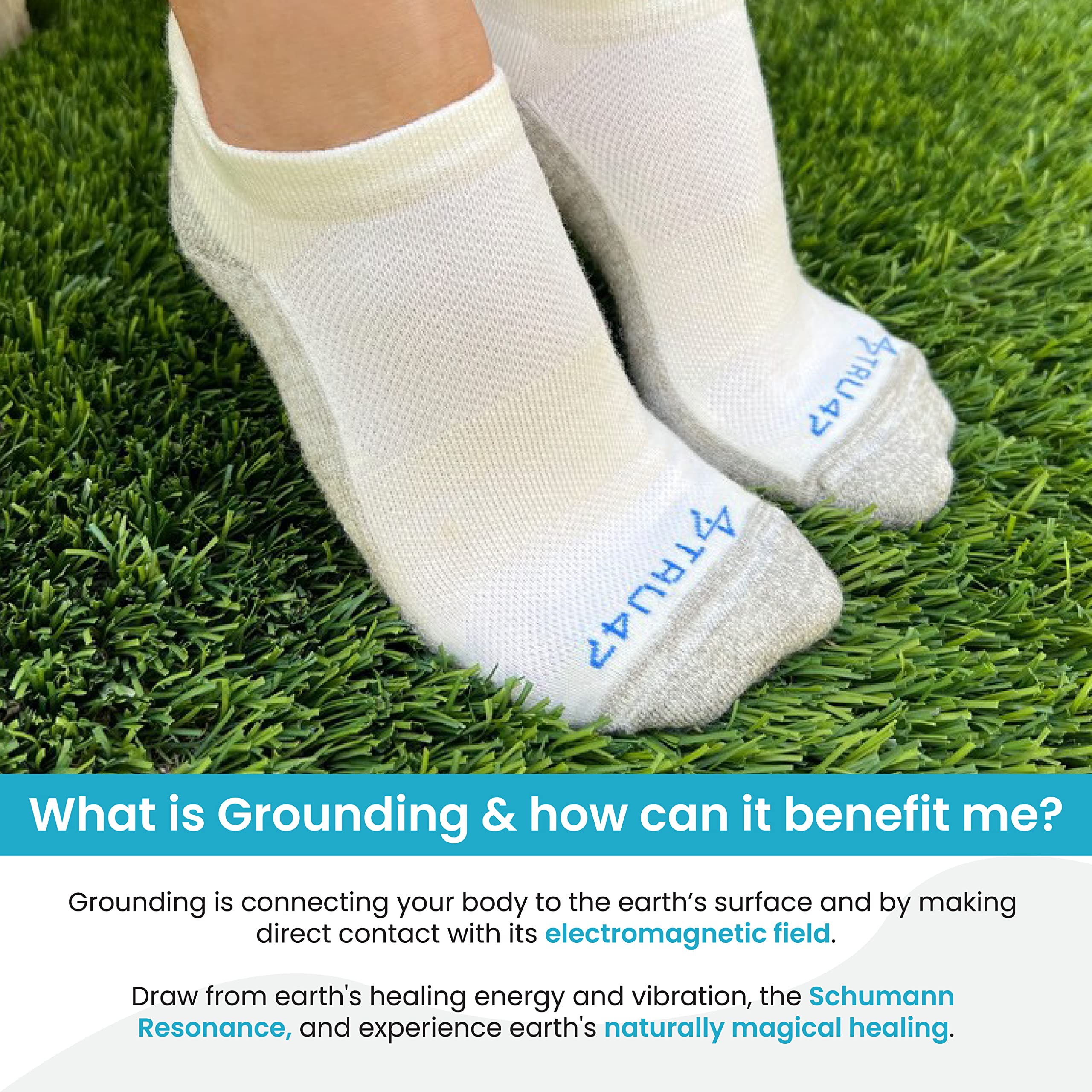 TRU47 Grounding & Earthing Socks with 99.99% Pure Silver Thread | Natural Pain Relief & Better Sleep | Ideal for Yoga, Meditation & Indoor Grounding Therapy