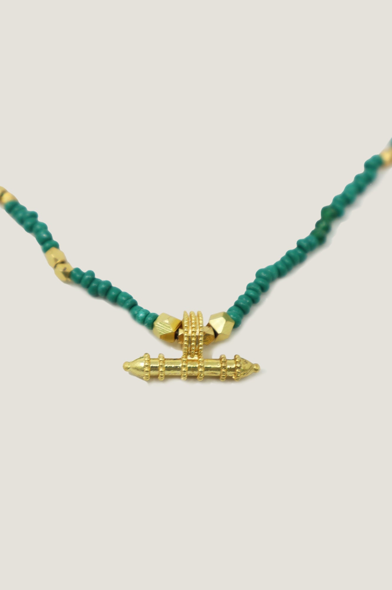 Sienna Elegant T Bar Necklace - 14K Gold Plated with Green Enamel Accent | Perfect for Women's Everyday Wear, Date Night & Special Occasions