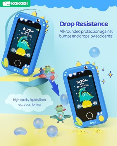 **KOKODI Kids Smart Phone Toy - Touchscreen HD Dual Camera Learning Phone for Boys & Girls 3-10 | Christmas Birthday Gift, Travel & Preschool Educational Toy | Dinosaur-Themed Play Phone for Toddlers (Ideal for Home, Car, & Classroom Use)**