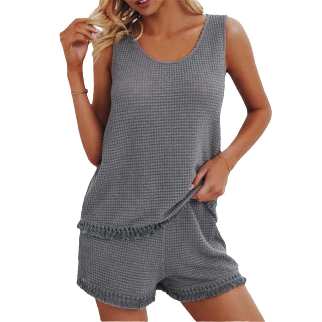 Women's Summer 2-Piece Outfit Set - Breathable Mesh Design Lightweight Tops for Travel & Vacation | Casual Beachwear & Outdoor Activities