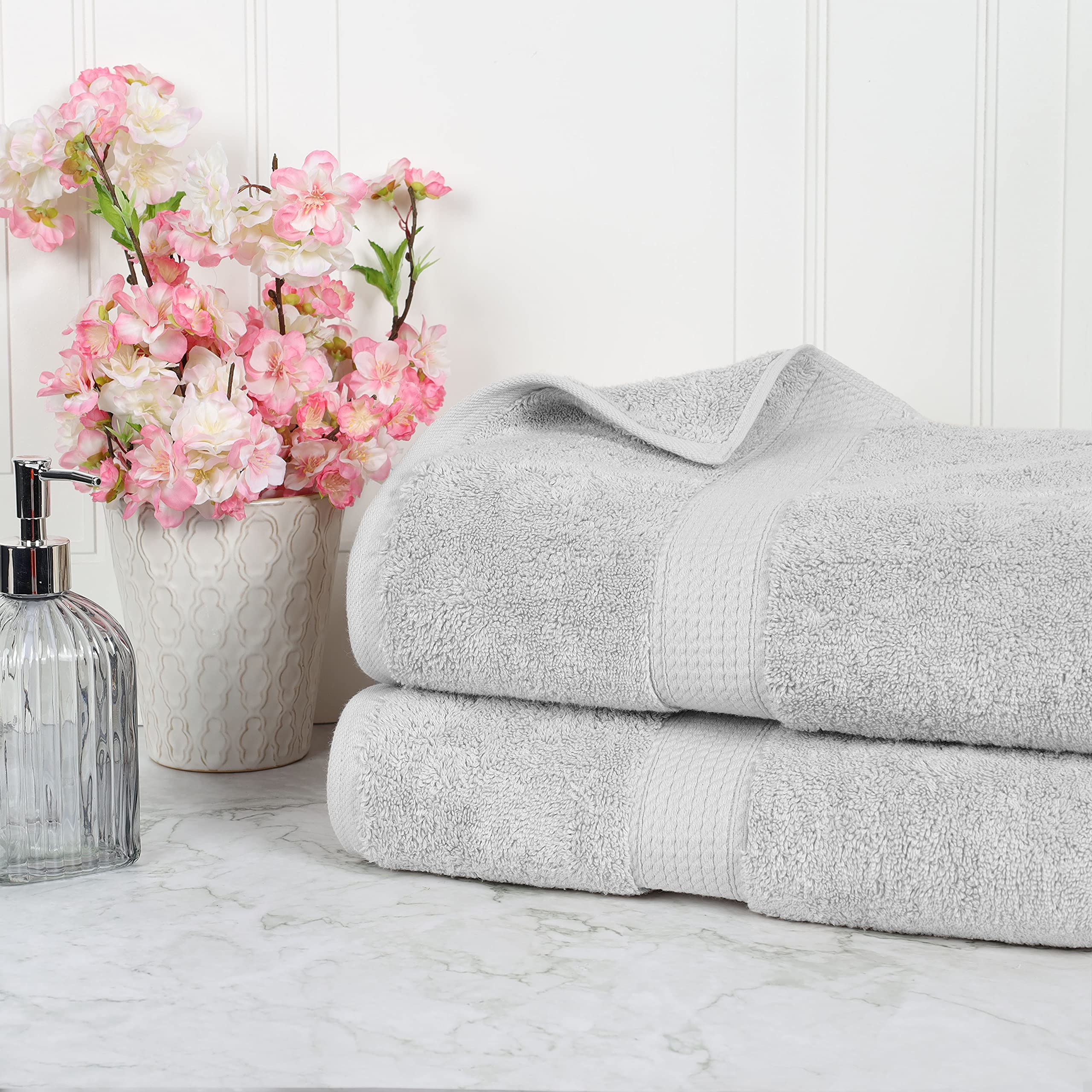 Premium Egyptian Cotton Bath Towel Set by Blue Nile Mills - 2-Piece Luxury Bath Sheets (34