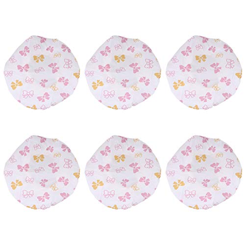 PRETYZOOM 10-Pack Waterproof Shower Caps for Women - Cute Cartoon Printed Hair Wrap Hat, Oil Resistant Bathing Cap with Bowknot Design - Ideal for Showering, Spa, Facial Cleansing & Hair Care