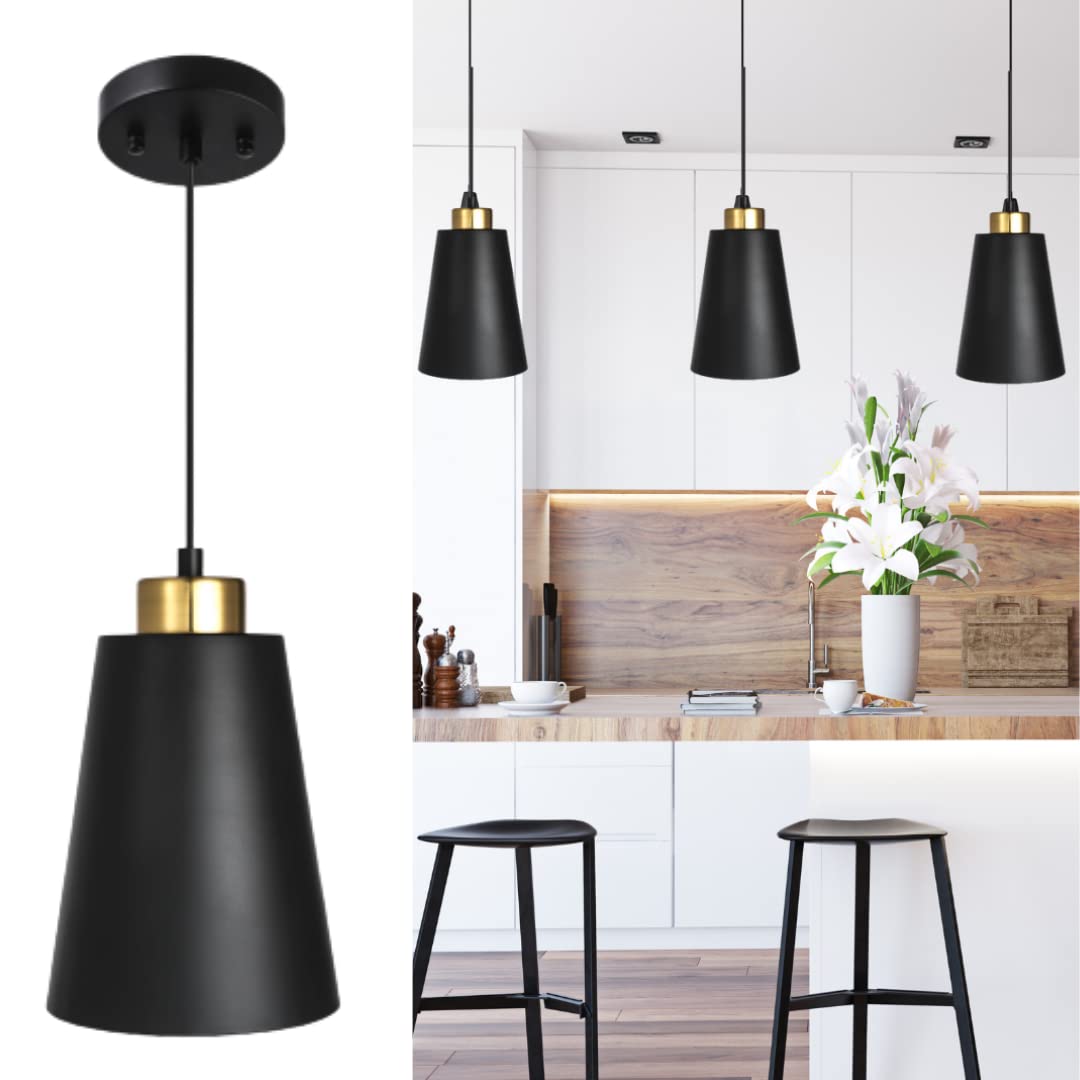 Farmhouse Black Pendant Light - Rustic Mini Hanging Light Fixture for Kitchen Island, Dining Room, Hallway & Bar | Perfect for Modern Farmhouse, Industrial & Vintage Decor | THE YODELING GOAT