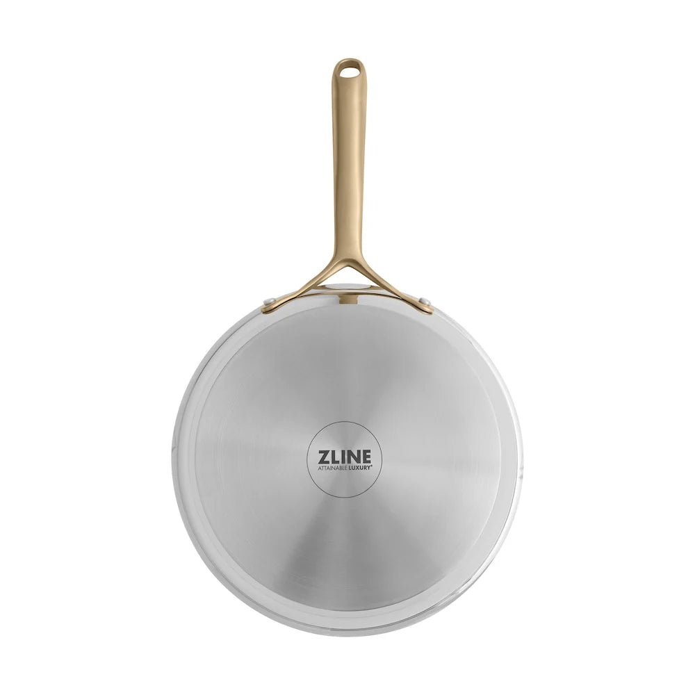 ZLINE 10-Piece Stainless Steel Cookware Set - Non-Toxic, Dishwasher Safe Pots and Pans with Glass Lids (CWSETL ST 10) - Perfect for Home Cooking, Professional Chefs & Restaurant Use