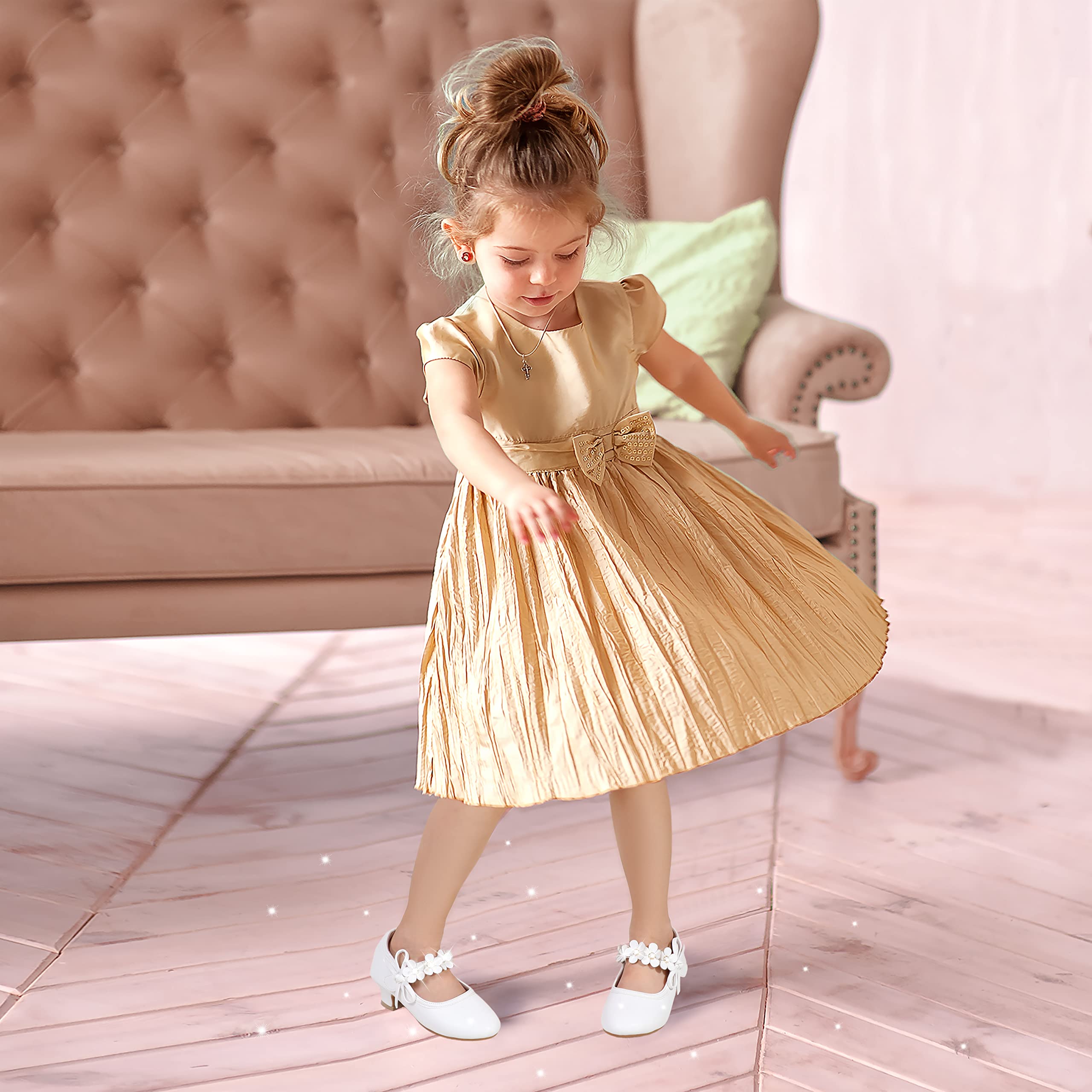Girls Dress Shoes for Toddlers - Mary Jane Heels for Wedding & Party