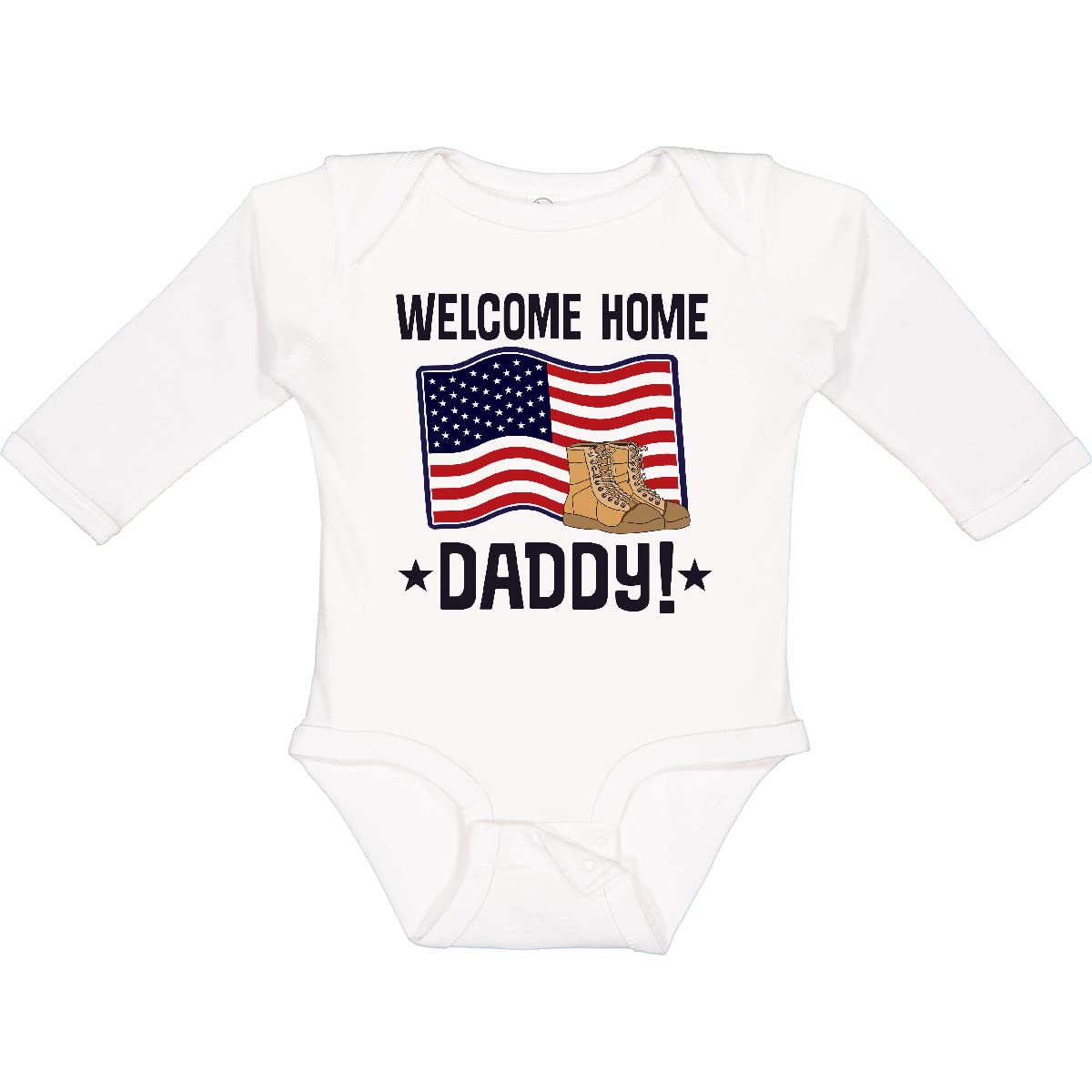 Military Daddy Welcome Home Long Sleeve Baby Bodysuit - Soft Cotton Creeper for Newborns & Infants - Perfect for Homecoming, Military Reunions & Family Photos