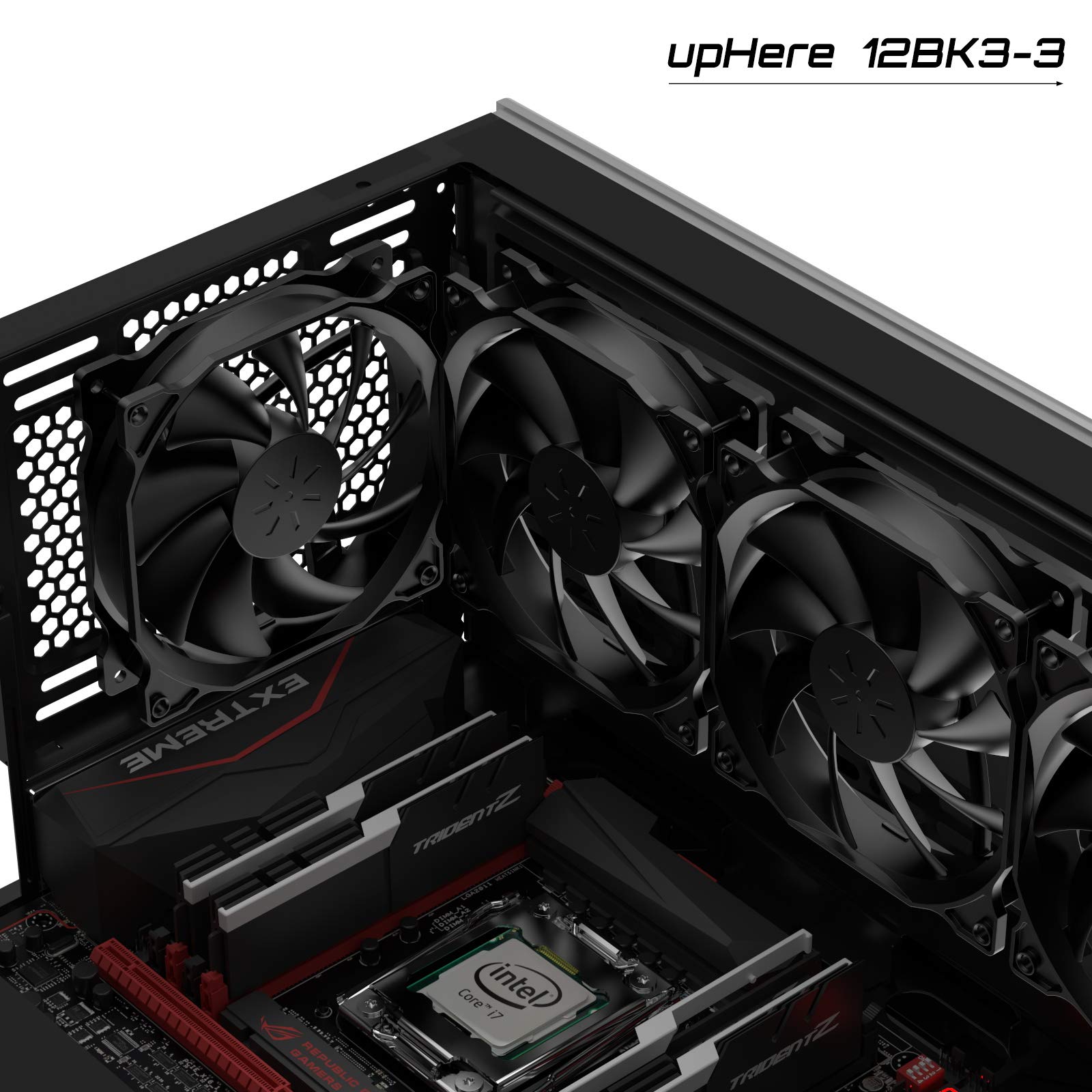 uphere 3-Pack 120mm Long Life Computer Case Cooling Fans - Quiet High Performance PC Case Fans for Optimal Airflow and Cooling | Perfect for Gaming PCs, Workstations, and Home Office Computers