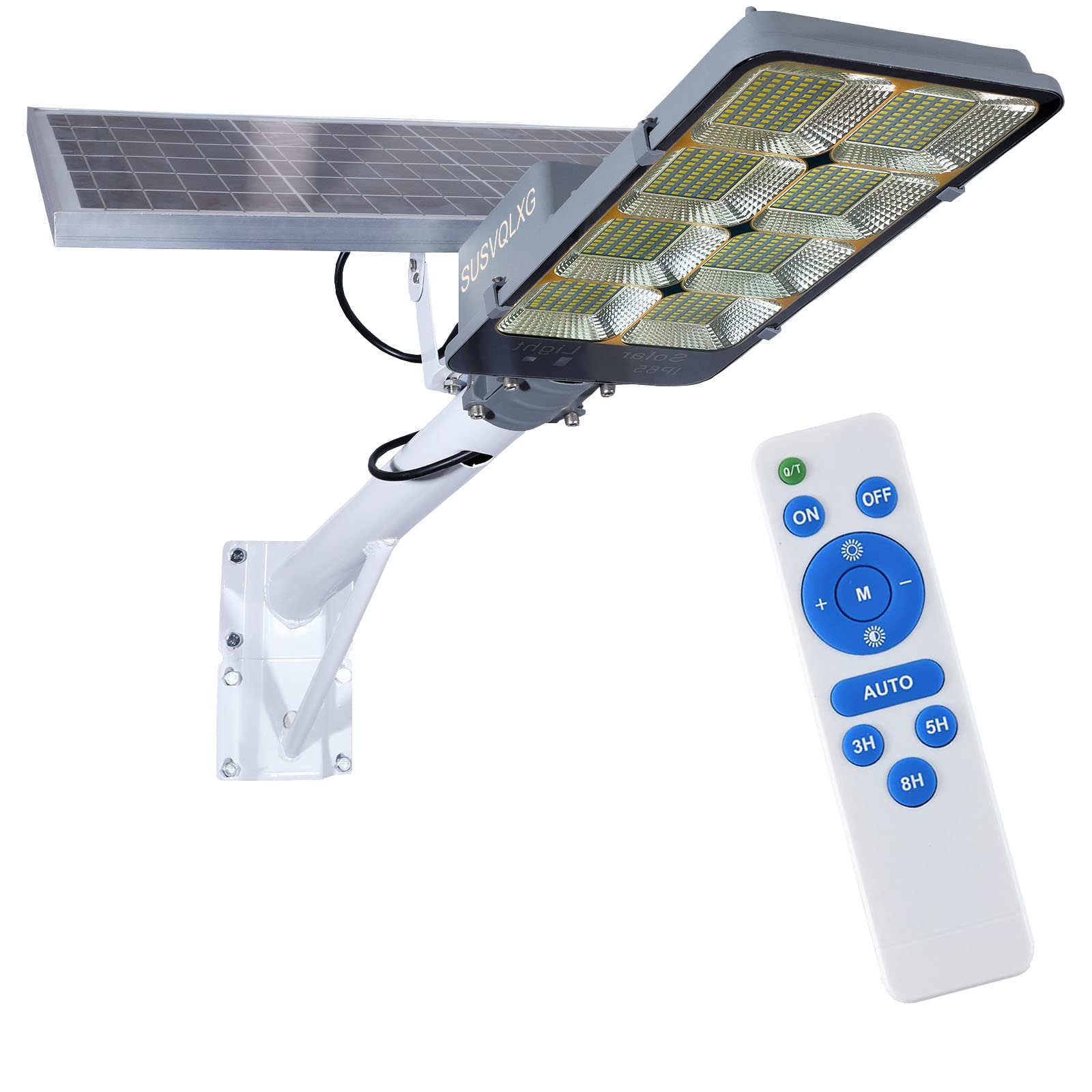 Solar Powered Outdoor Flood Lights with Motion Sensor - 6500K Bright White, IP65 Waterproof, Dusk to Dawn Security Lighting for Driveway, Parking Lot, Garden, Stadium, Basketball Court - Ideal for Commercial & Residential Use