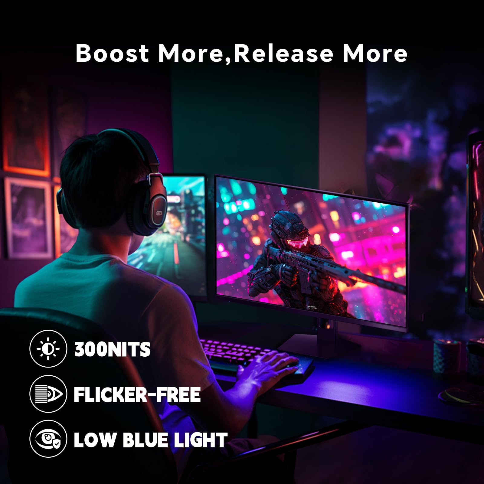 27 Inch Gaming Monitor 180Hz Full HD 1920x1080 Fast IPS Display with 1ms Response, FreeSync, HDR | DP 1.4 & HDMI 2.0 Ports | VESA Mount | Frameless Design | Perfect for Esports, FPS & Console Gaming (H27F22)