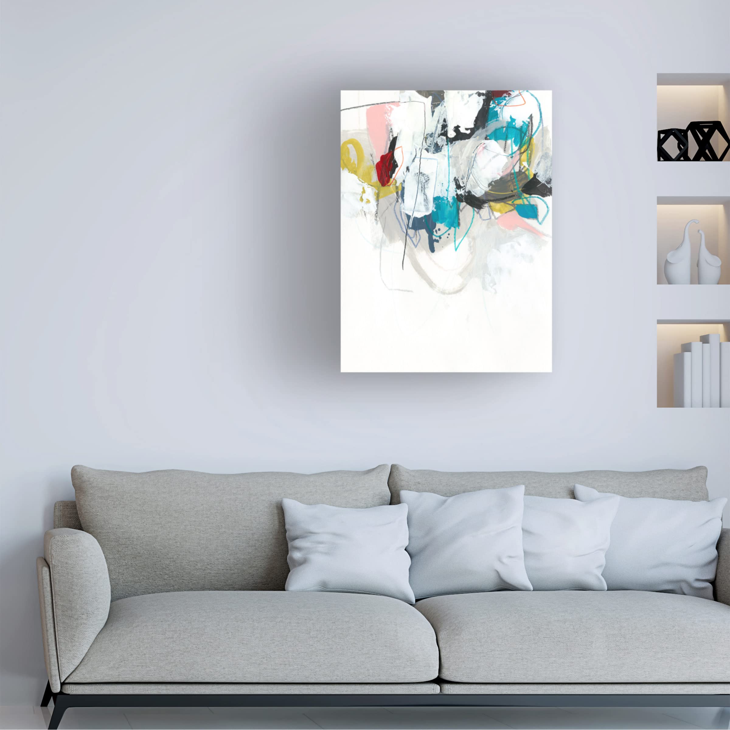 Trademark Fine Art 'Graffiti Sequence II' Canvas Wall Art Print by June Erica Vess - Modern Abstract Painting for Living Room, Bedroom & Office Decor