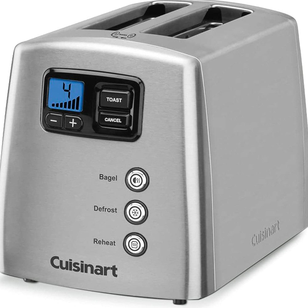 Cuisinart CPT-420 2-Slice Leverless Motorized Toaster - Stainless Steel, Wide Slots for Bagels & Thick Bread - Perfect for Breakfast, Kitchen & Small Spaces