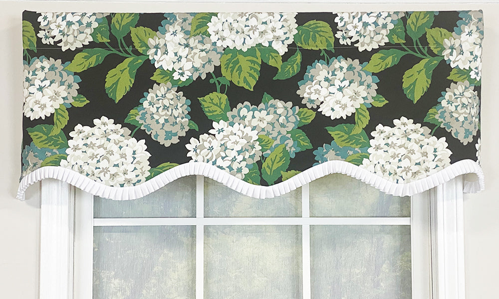 Provence Hydrangea Valance - Elegant Floral Window Curtain for Living Room, Bedroom & Kitchen Decor
