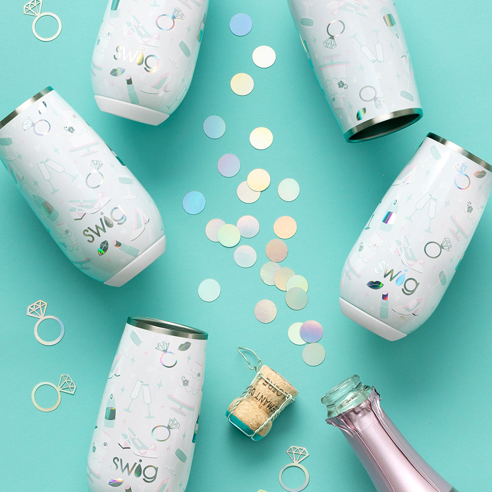 Bride to Be Stemless Champagne Flute 6oz - Perfect for Wedding Toasts, Bridal Showers & Bachelorette Parties