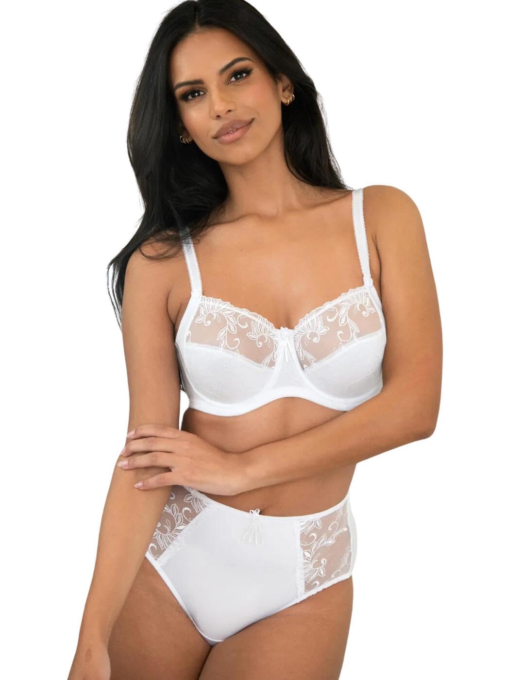 Pour Moi Imogen Rose 3804B Embroidered Brief White - Comfortable Women's Underwear for Everyday Wear & Special Occasions