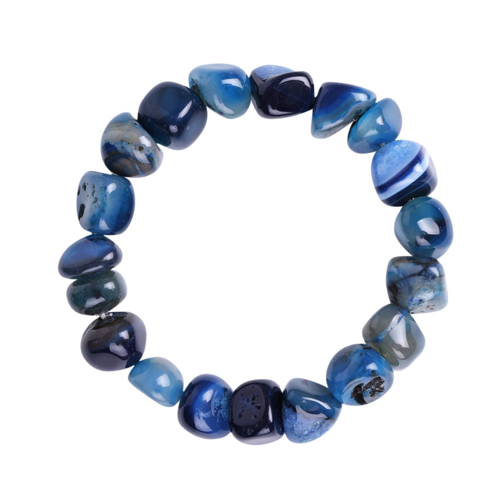 Natural Irregular Crystal Bead Bracelet - Stretch Stone Bangle for Anxiety Relief & Chakra Healing | Positive Energy Jewelry Gift for Women, Meditation, Yoga & Spiritual Practice