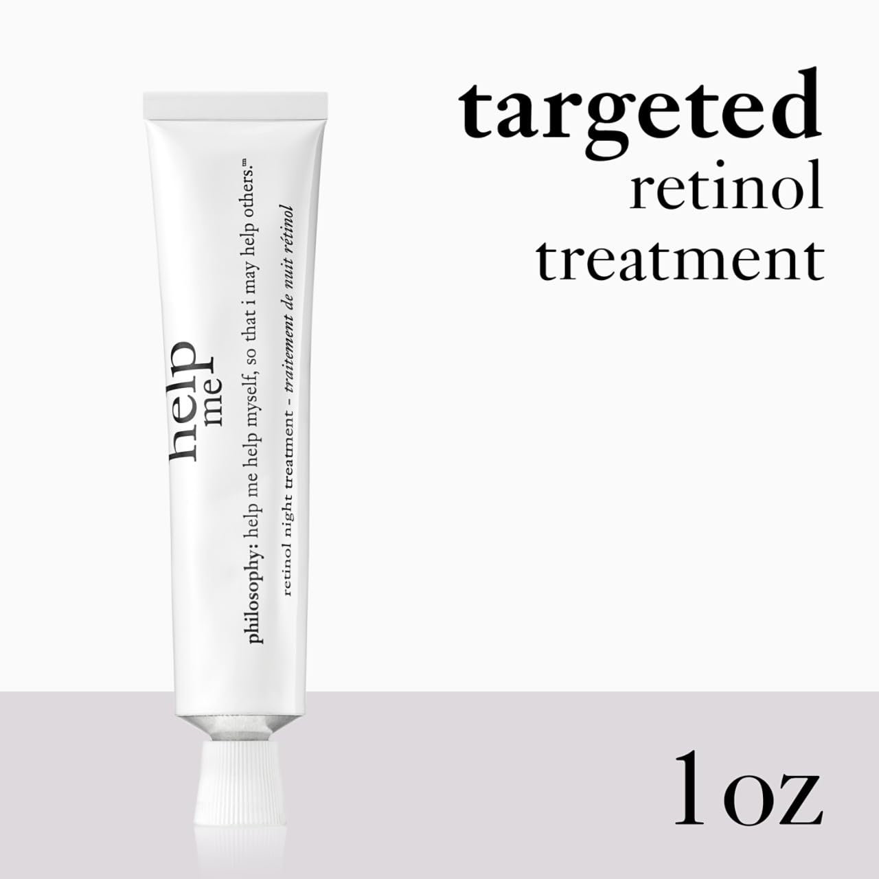 Philosophy Help Me Retinol Night Treatment with Vitamin C & E - Collagen Boosting, Reduces Fine Lines, Clears Pores, Improves Skin Tone & Texture - 1 fl oz - Perfect for Nighttime Anti-Aging Skincare Routine