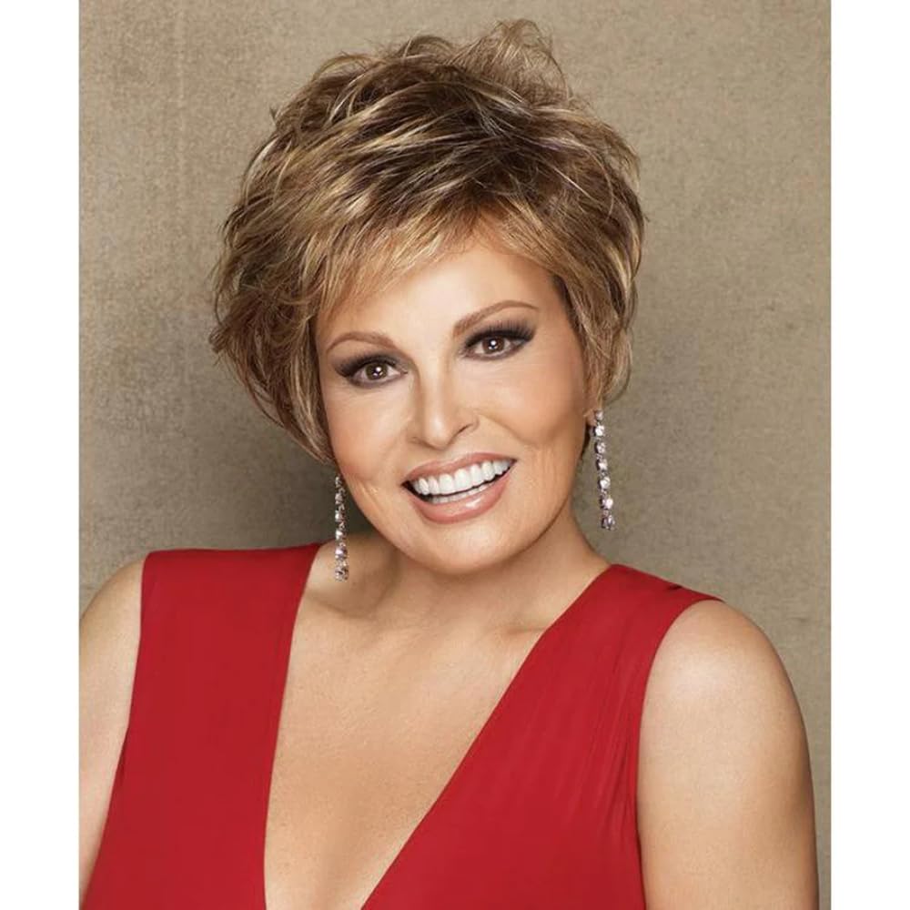 Raquel Welch Cinch Short Sassy Asymmetrical Boy Cut Wig by Hairuwear - Average Cap Size, SS29/20 Strawberry Blonde | Perfect for Cosplay, Costume Parties & Everyday Fashion