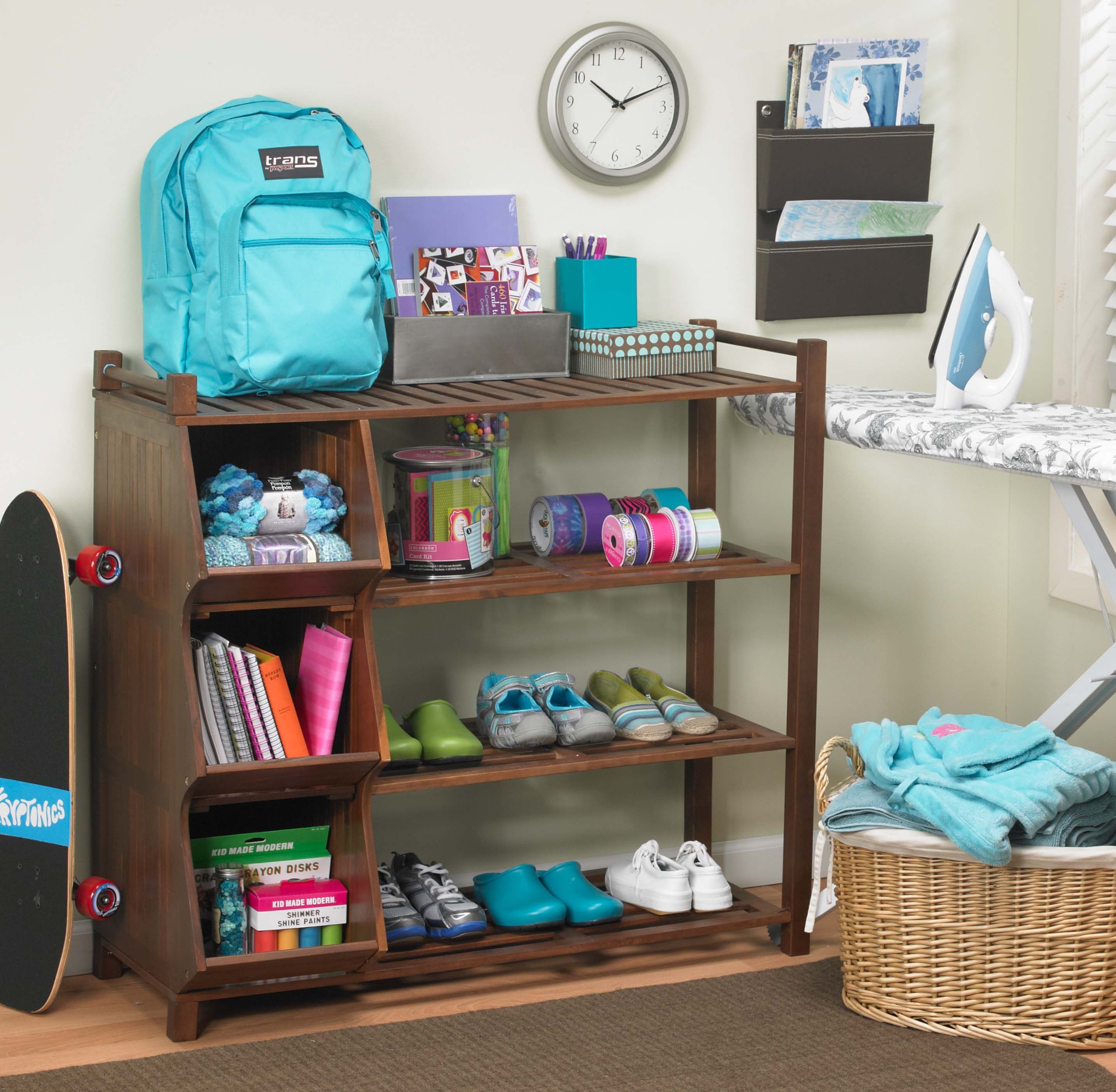 Merry Products SLF0020110000 4-Tier Outdoor Storage Rack & Shoe Organizer - Perfect for Entryway, Garage, and Patio Organization