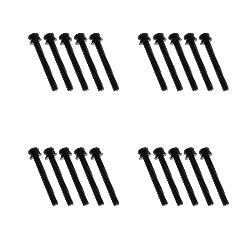25pcs M4x35mm Carbon Steel Phillips Pan Head Screws with Washers - for DIY & Machinery