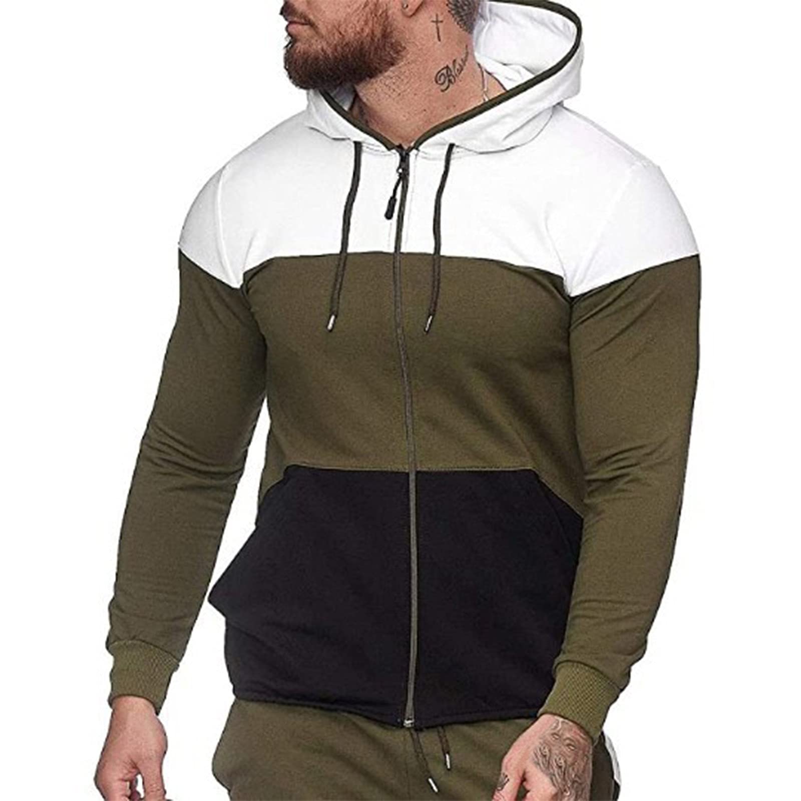 **Men's Waterproof Motorcycle Jacket - Military Style Suede Hooded Coat with Zip for Riding & Outdoor Adventures**