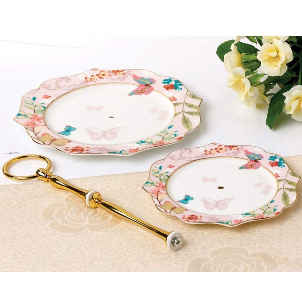 Elegant Ceramic Cake Stand Set - Double Decker Dessert Tray for Afternoon Tea, Snacks & Fruit Display | Perfect for Living Room, Parties & European-Style Dining