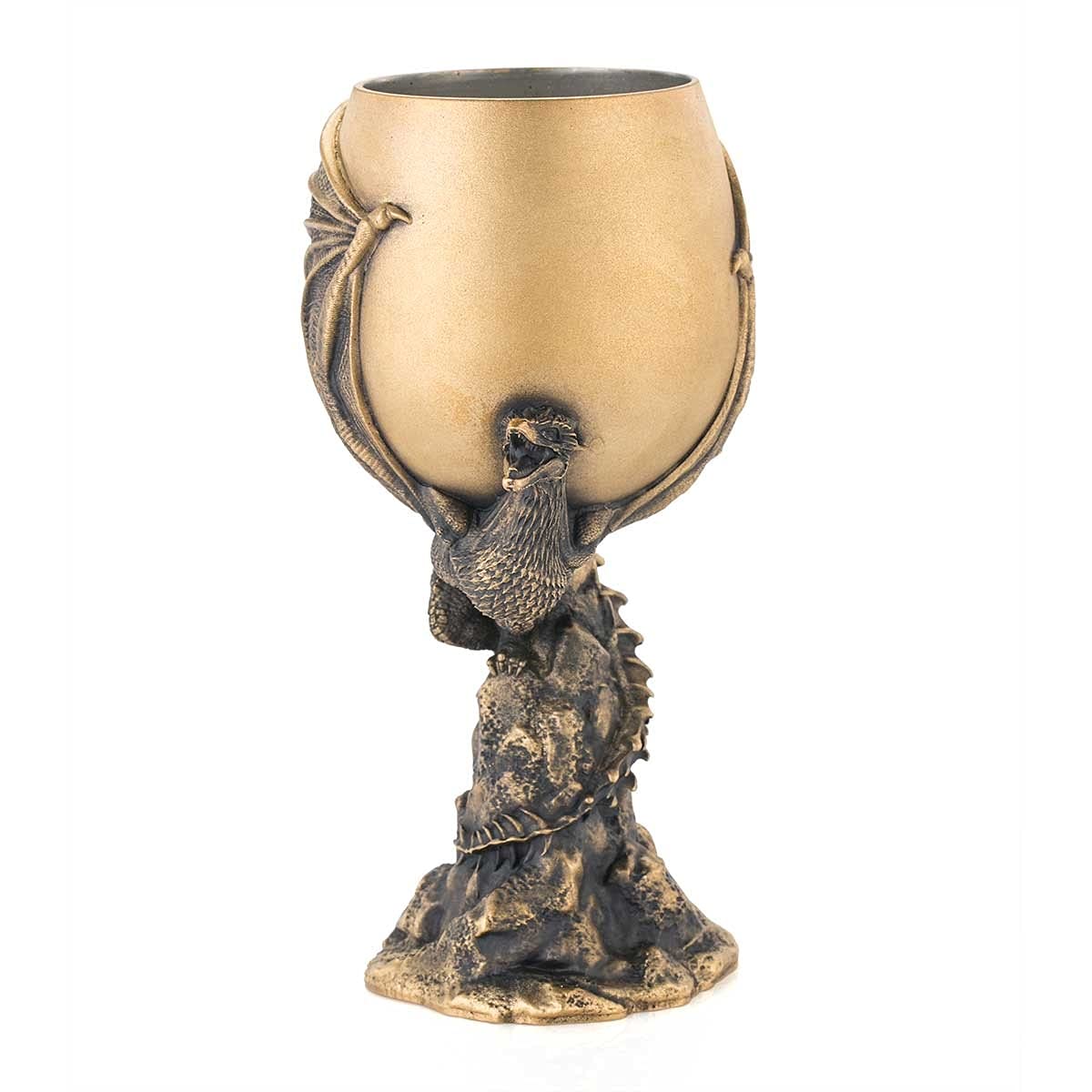 Royal Selangor Handcrafted Game of Thrones Pewter Gilt Drogon Goblet - Limited Edition Collectible Gift for Fans, Home Bar Decor, Medieval Feast & Fantasy Themed Parties