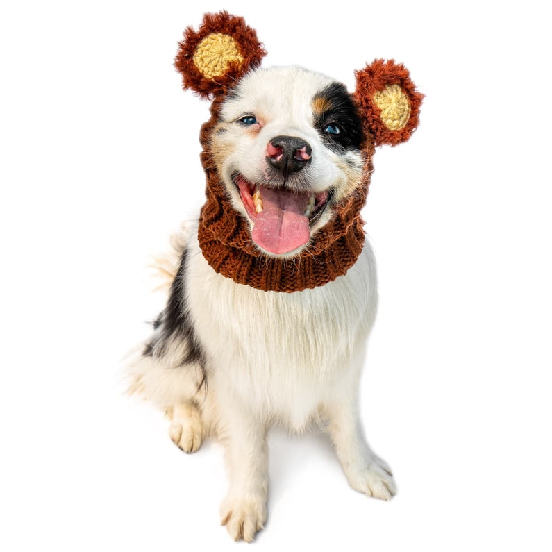 Cozy Fuzzy Bear Dog Snood - Warm & Stylish Winter Pet Accessory for Small & Medium Dogs - Perfect for Cold Weather Walks & Outdoor Adventures