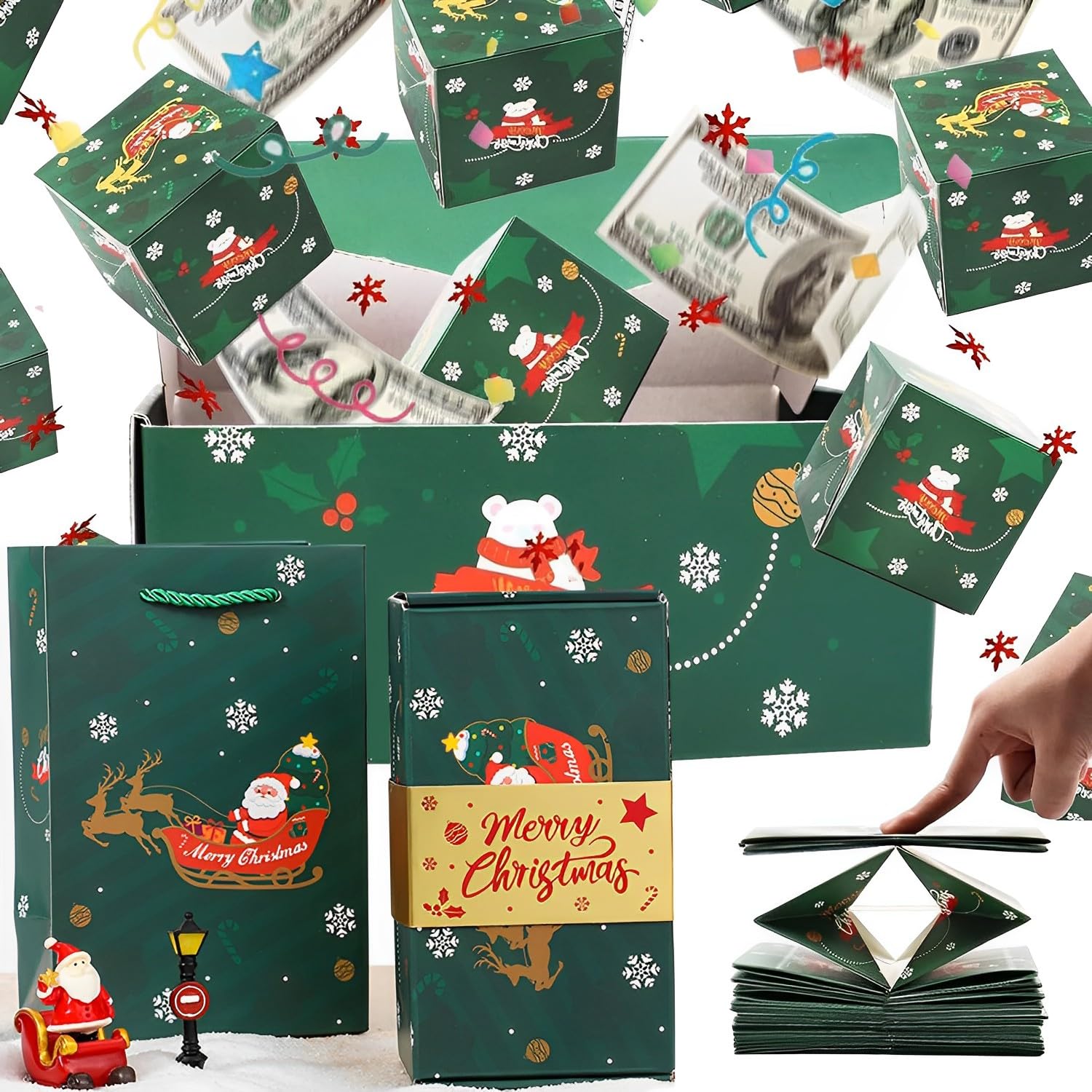 Pop Up Money Gift Box - Unique Folding Bouncing Cash Gift Box for Birthdays, Weddings & Christmas | Creative Cash Present Idea | Surprise Explosion Money Box for Special Occasions