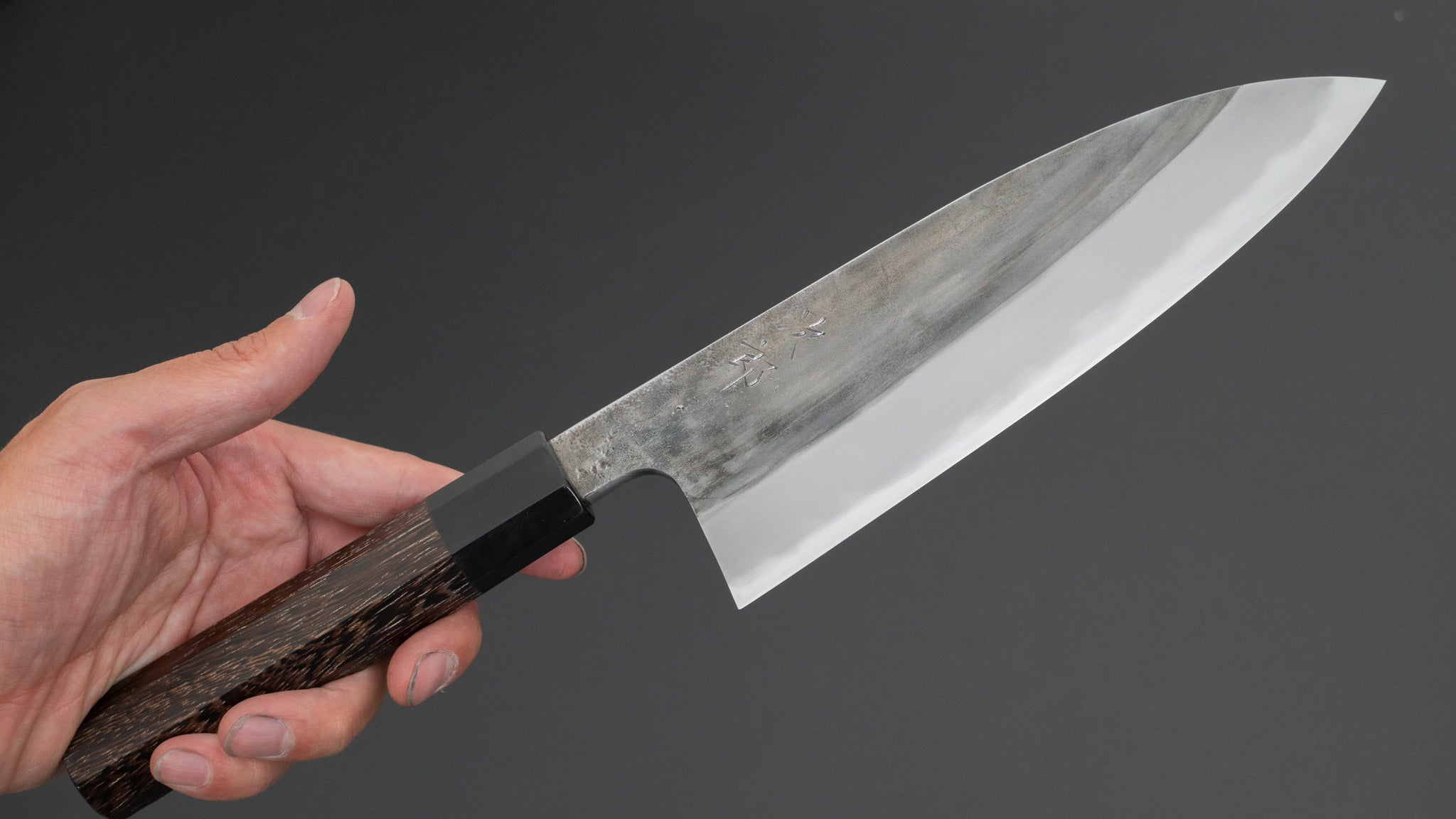 Premium Jiro Tsuchime Wa Santoku Knife 180mm - Japanese High Carbon Steel Blade with Taihei Tagayasan Wood Handle (#628) - Perfect for Sushi, Vegetables & Meat Cutting