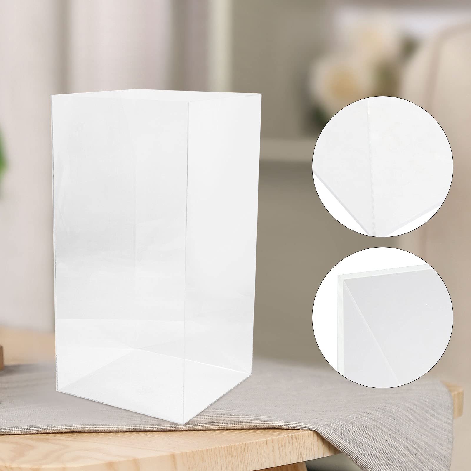 Premium Clear Acrylic Display Case for Dolls & Collectibles - 30x30x60cm (11.81x11.81x23.62in) Dustproof Protective Box - Perfect for Plush Toys, Action Figures & Valuable Collections - Ideal for Home Decor, Gift Packaging, Store Displays & Museum Showcases