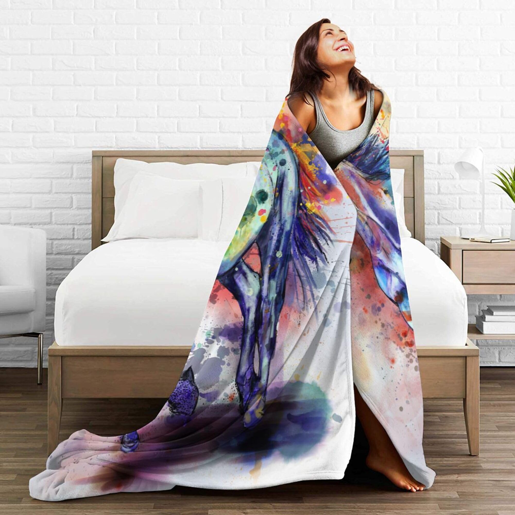 Premium Horse Blanket - Soft & Cozy Throw for Girls, Boys, Women & Men - Perfect Gift for Birthday, Outdoor & Couch Use - Horse Lover's Gift for All Ages