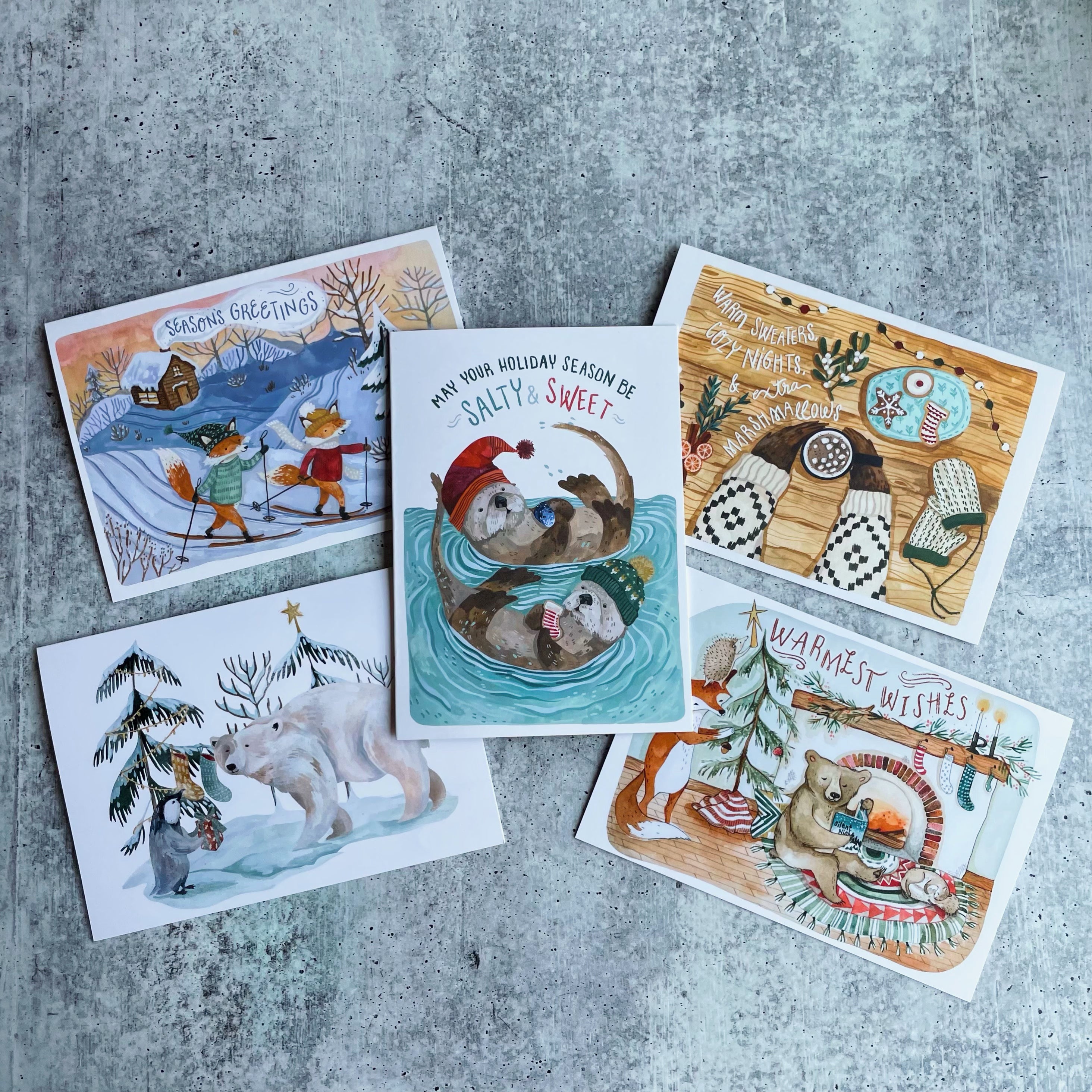 2022 Christmas Greeting Cards - 5 Pack Set for Holiday Wishes, Family & Friends | Perfect for Xmas Gifts, Office Parties & Home Decor