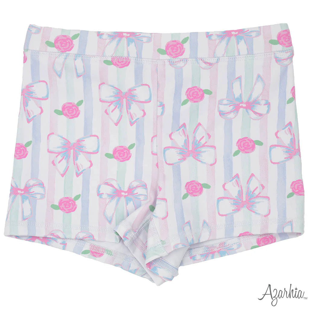 Girls' Izzy Tennis Dress & Shorts Set - Watercolor Bows Design - Perfect for Tennis Matches, School Sports & Casual Play