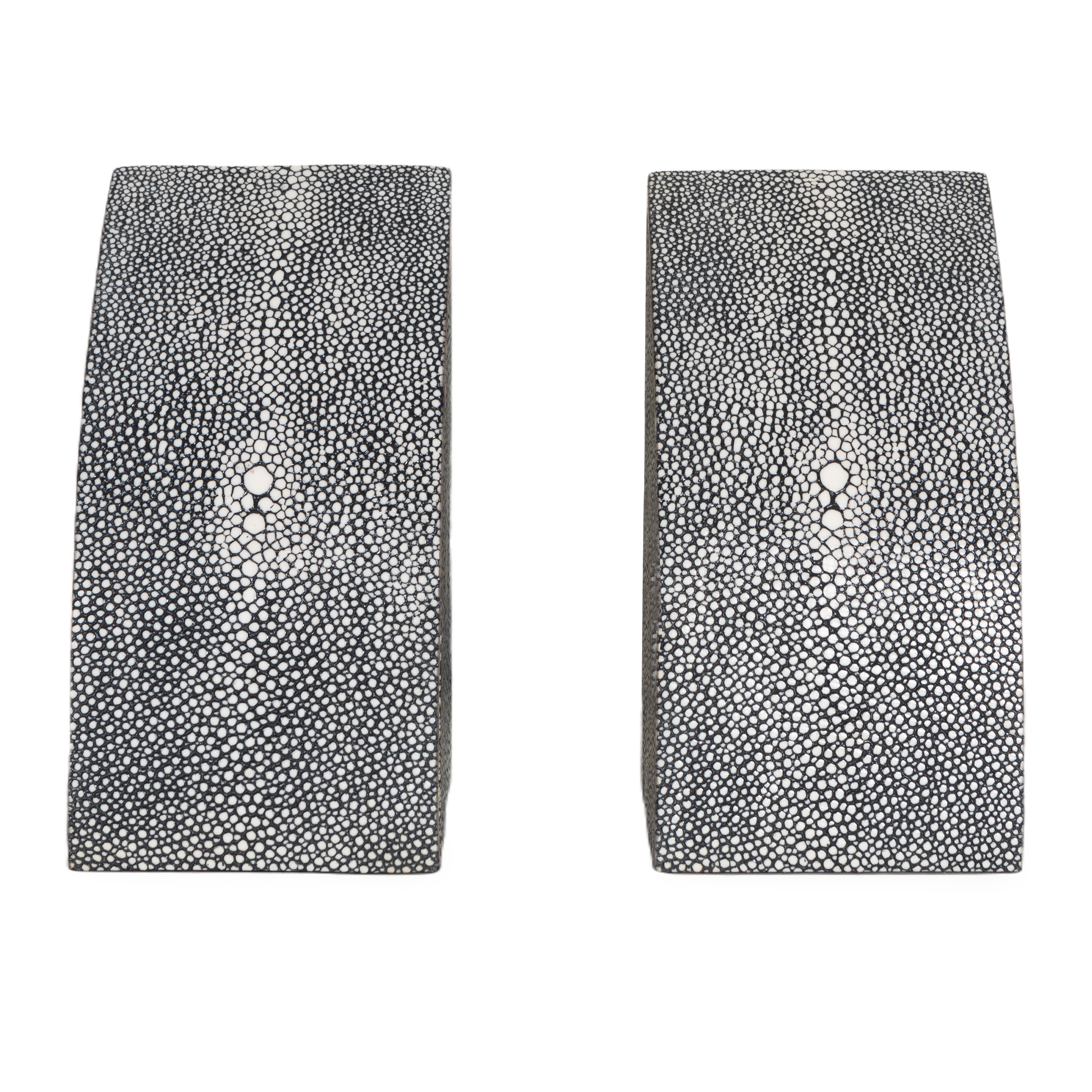 Elegant Faux Shagreen Bookends - Heavy Duty Decorative Book Holders for Shelves, Desks & Home Office - Perfect for Organizing Books, Magazines & Collectibles