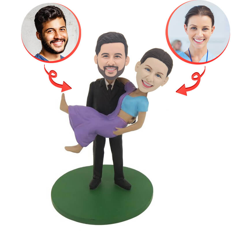 Custom Couple Bobbleheads - Personalized Man and Woman Figurines - Perfect for Anniversaries, Weddings, and Romantic Gifts