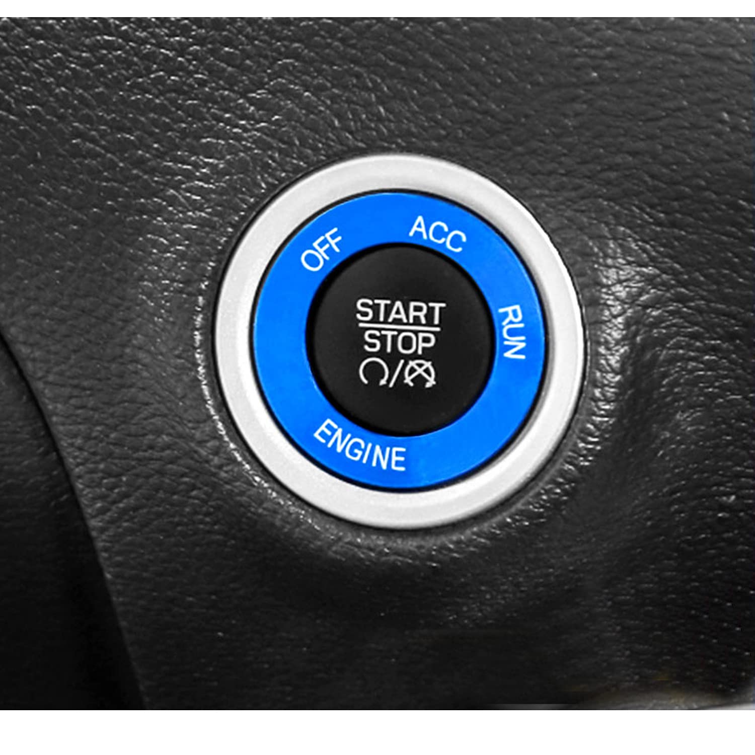 Keptrim Blue Aluminum Alloy Engine Start Stop Trim for 2010-2020 Dodge Challenger/Charger/RAM & 2014 Durango - Upgrade Interior Accessory for Enhanced Driving Experience