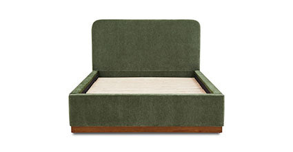 Elegant Mantua Bed Frame - Queen Size Upholstered Platform Bed with Wooden Slats - Perfect for Modern Bedrooms & Guest Rooms