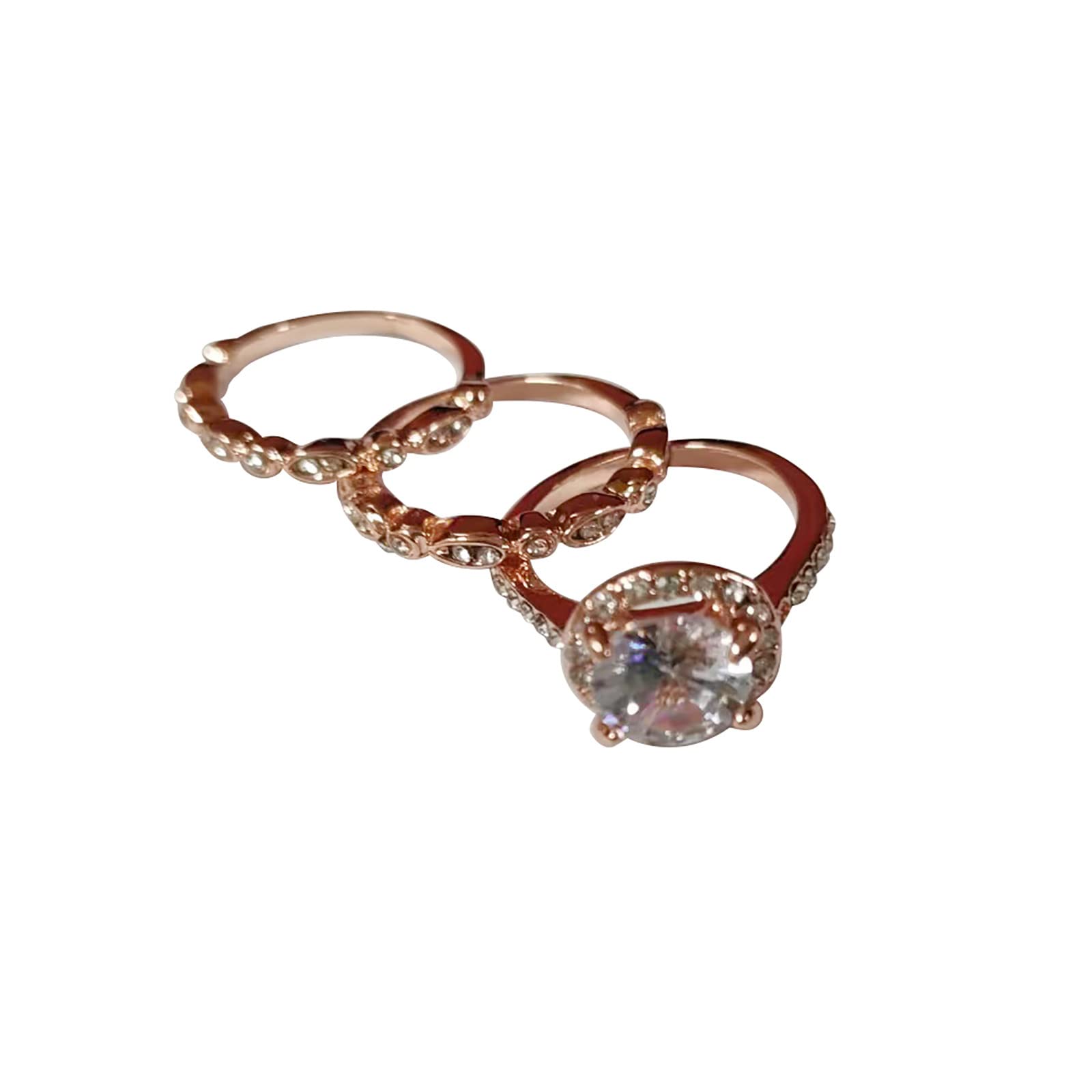 Zircon Diamond Rings for Women - Sterling Silver Stackable Wedding Bands, Fashion Jewelry Gift for Her - Perfect for Parties, Anniversaries & Everyday Wear
