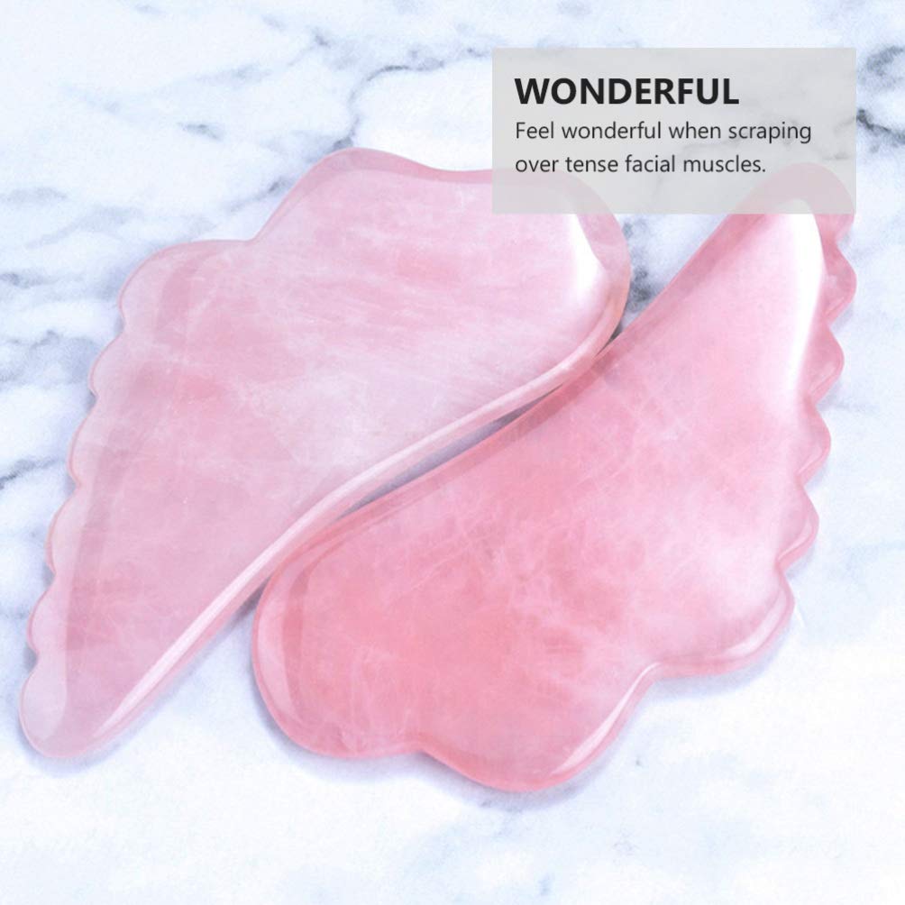Natural Rose Quartz Gua Sha Scraping Board - Crystal Facial Massage Tool for Glowing Skin, Lymphatic Drainage & Relaxation | Spa, Home Self-Care & Beauty Routine Essential