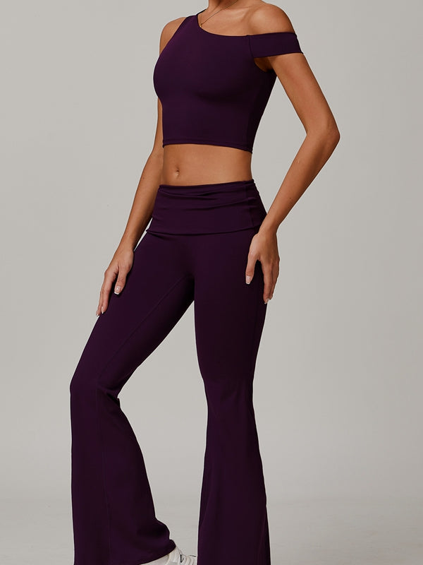 ZASUWA Women's Fashion Cutout Design Short Sleeve Tracksuit Set - Gym Workout, Running, Casual Streetwear Outfit