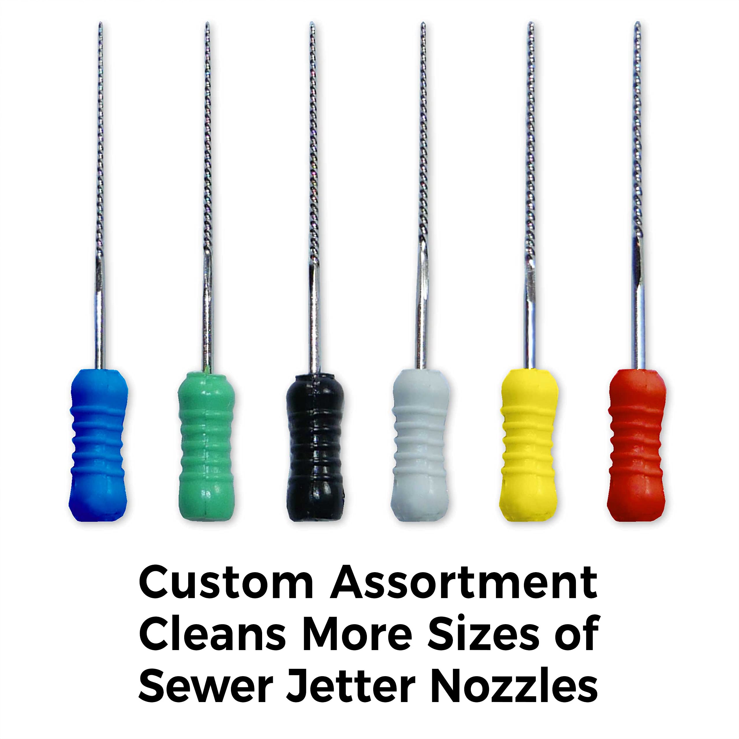 High-Pressure Sewer Jetter Nozzle Kit - Professional Drain Cleaning Tool Set for Clogged Pipes (5 Nozzle Assortment) - Perfect for Home Plumbing, Commercial Sewer Lines & Storm Drain Maintenance