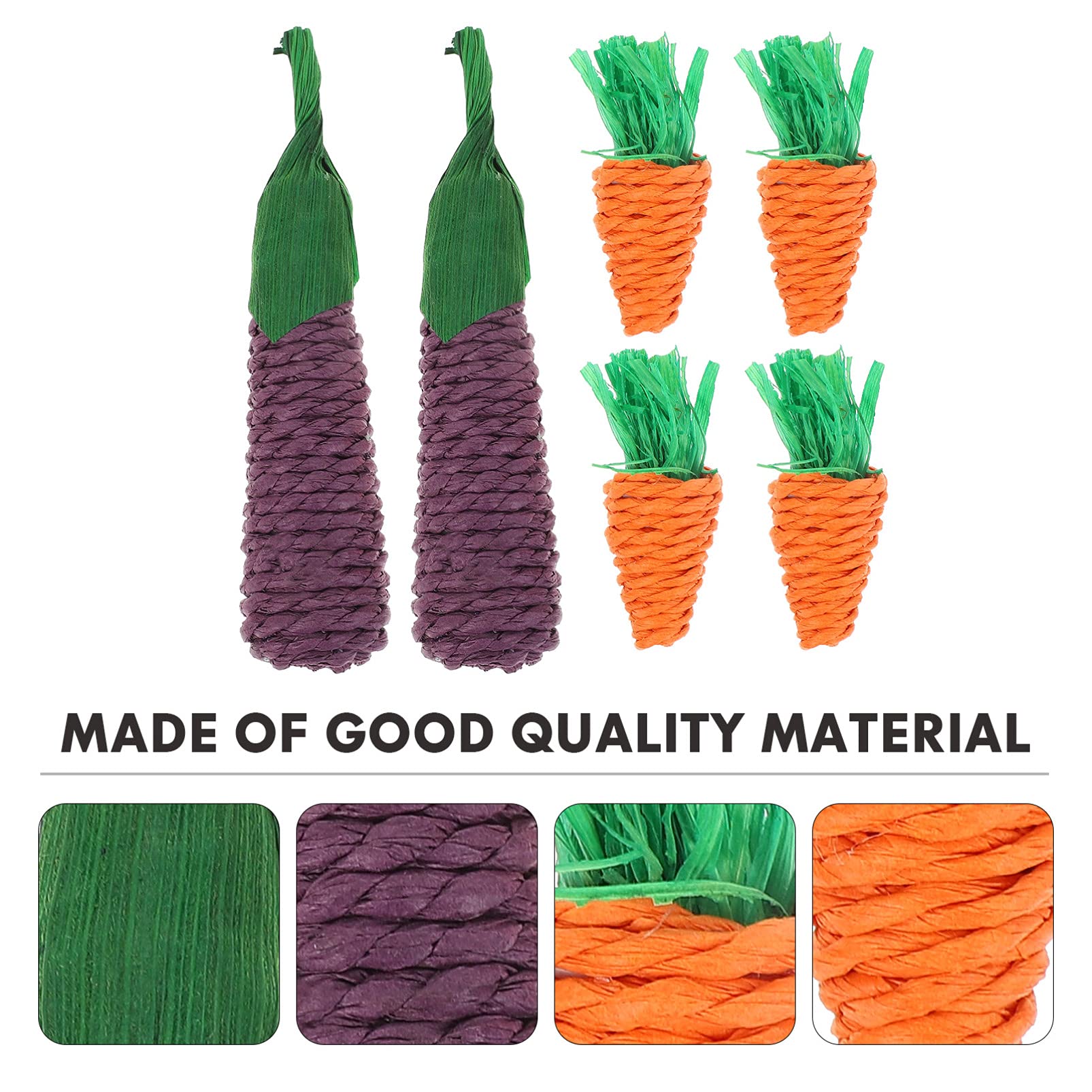 Balacoo 6-Pack Natural Grass Chew Toys for Hamsters, Rabbits & Small Pets - Safe Teething & Biting Blocks for Bunnies, Rats & Dogs - Perfect for Cage Enrichment & Dental Health