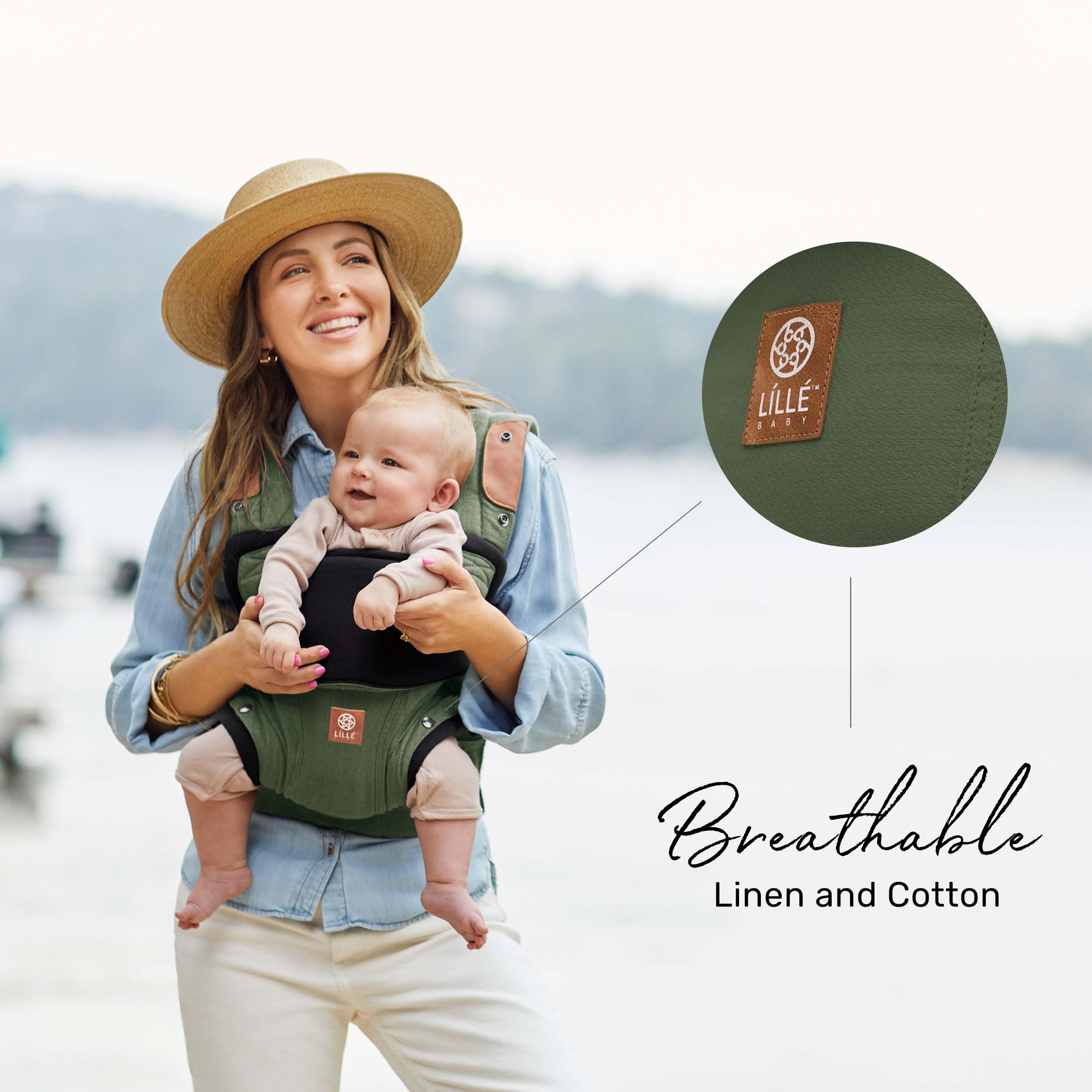 Lillebaby Elevate Ergonomic 6-in-1 Baby Carrier for Newborn to Toddler (7-45 lbs) - 360° Adjustable, Lumbar Support, Inward & Outward Facing - Includes Tote Bag & Head Pillow - Perfect for Hands-Free Parenting, Shopping & Outdoor Adventures (Olive Green)